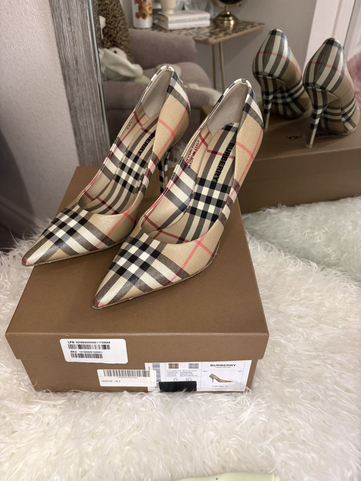 Burberry Burberry London archive beige check heel Size US 5.5 / IT 35.5 - 4 Thumbnail