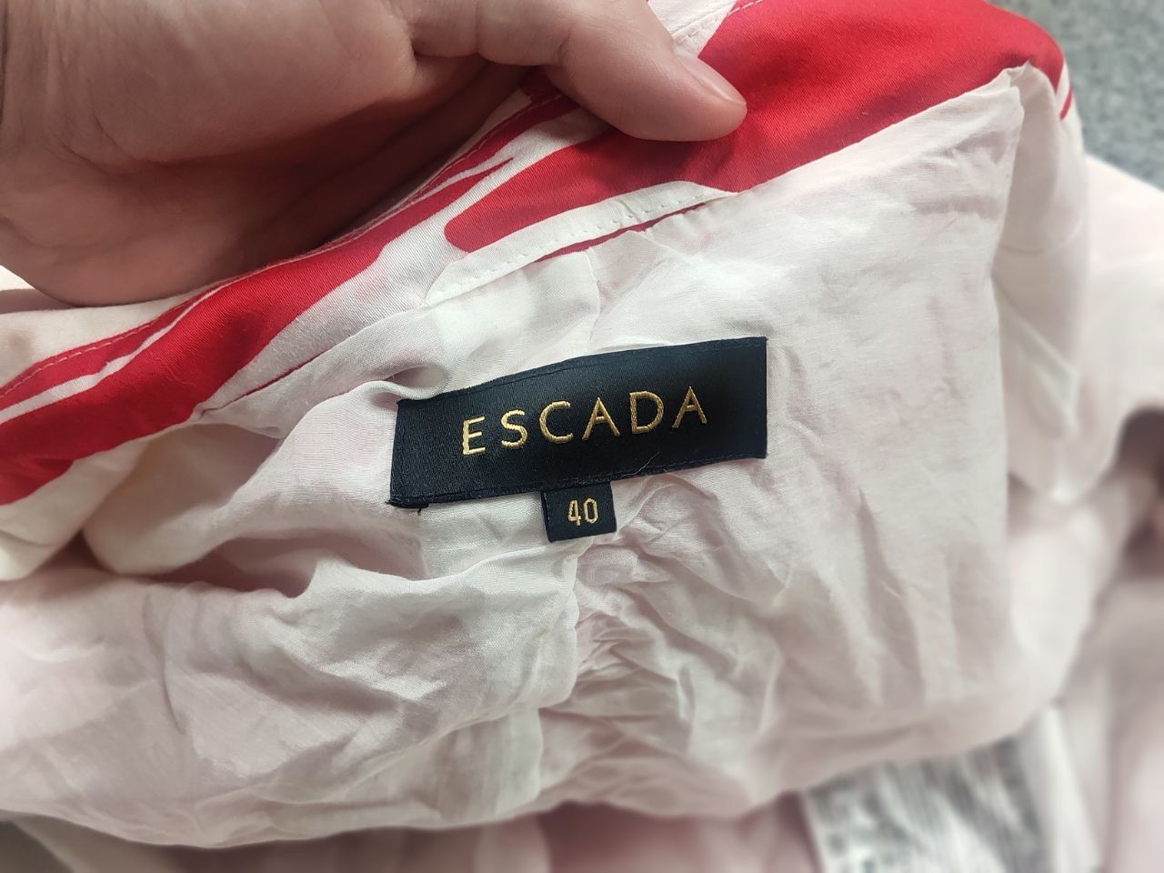 Escada Vintage 90's Escada Design blazer jacket bright red floral Size M / US 6-8 / IT 42-44 - 17 Thumbnail