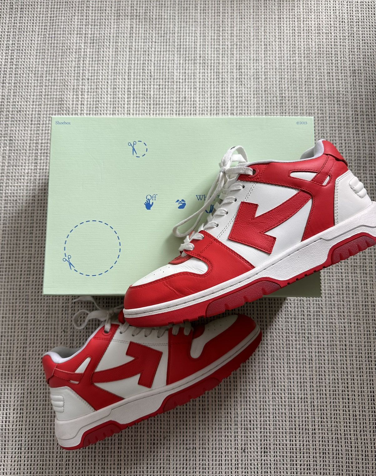 image of Off White Out Of Office Sneakers in Red/White, Men's (Size 11)