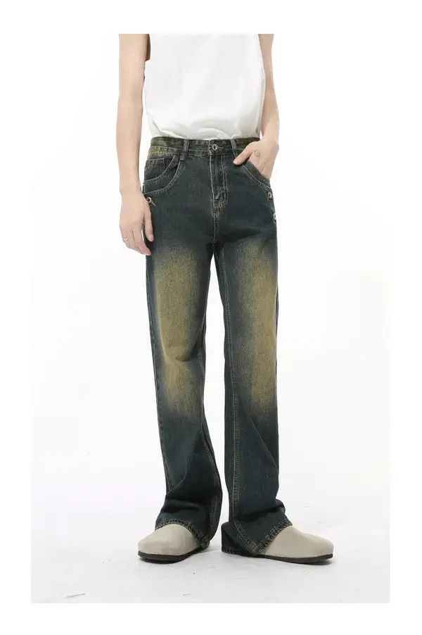Japanese Brand Vintage cleanfit button design flared washed jeans Size US 32 / EU 48 - 3 Thumbnail