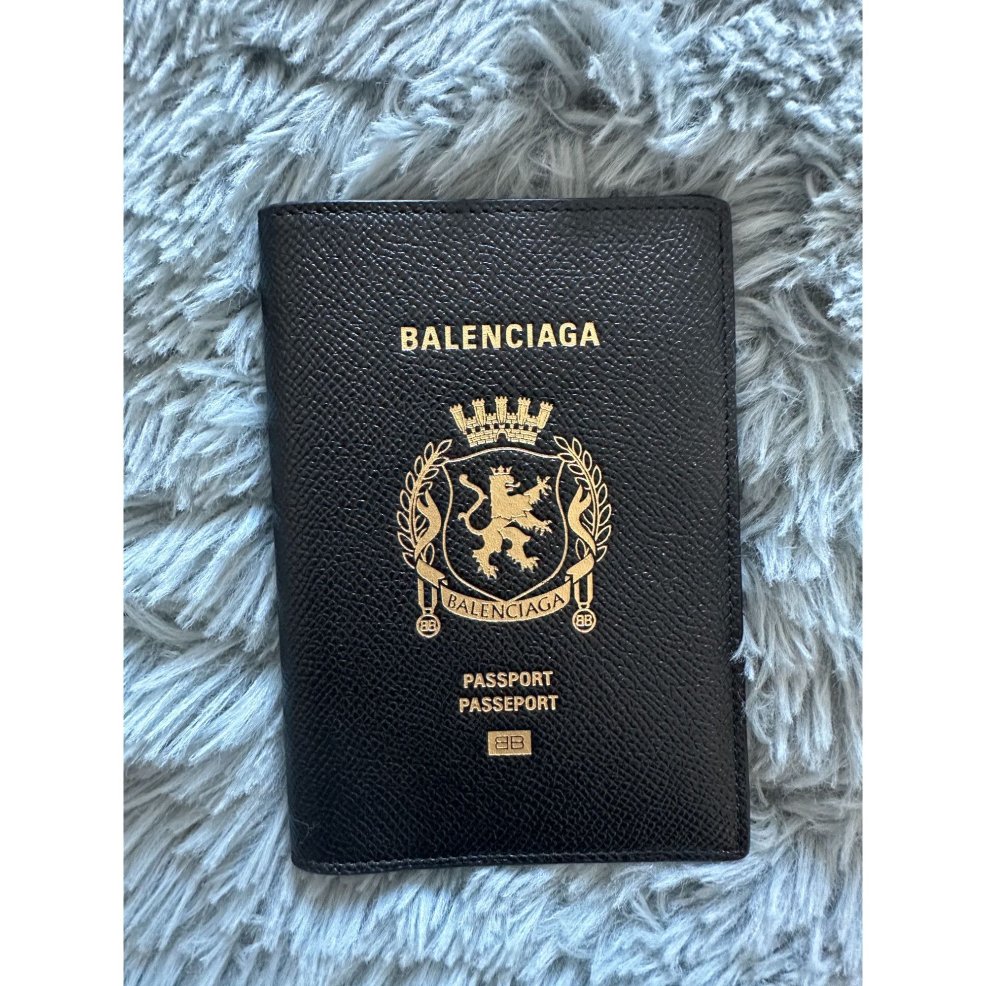 Balenciaga Balenciaga Passport Wallet (Black) Leather Passport Holder M Size ONE SIZE - 1 Thumbnail