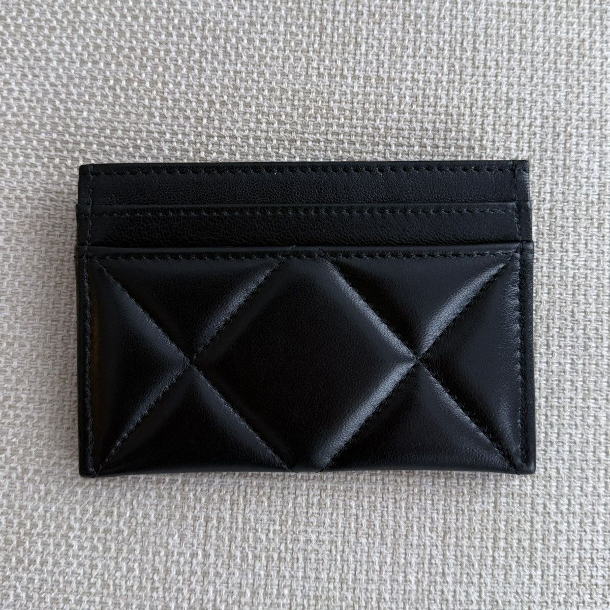 Chanel CHANEL O Card Holder Black Lambskin Silver Hardware NEW Size ONE SIZE - 3 Thumbnail