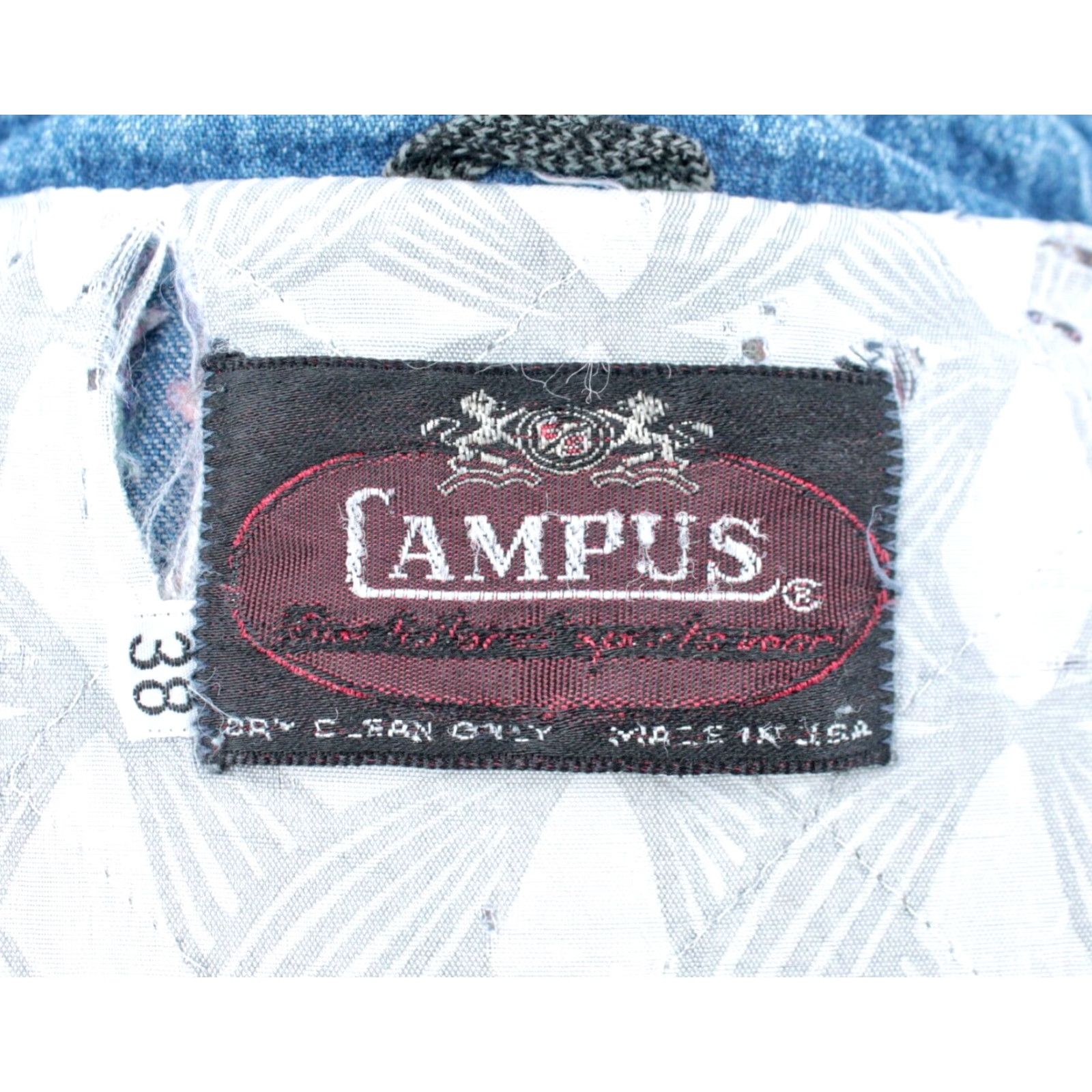 Vintage VINTAGE Campus Denim Shirt Jacket Shacket 38 1970s Cotton Blue Denim Size US M / EU 48-50 / 2 - 4 Thumbnail