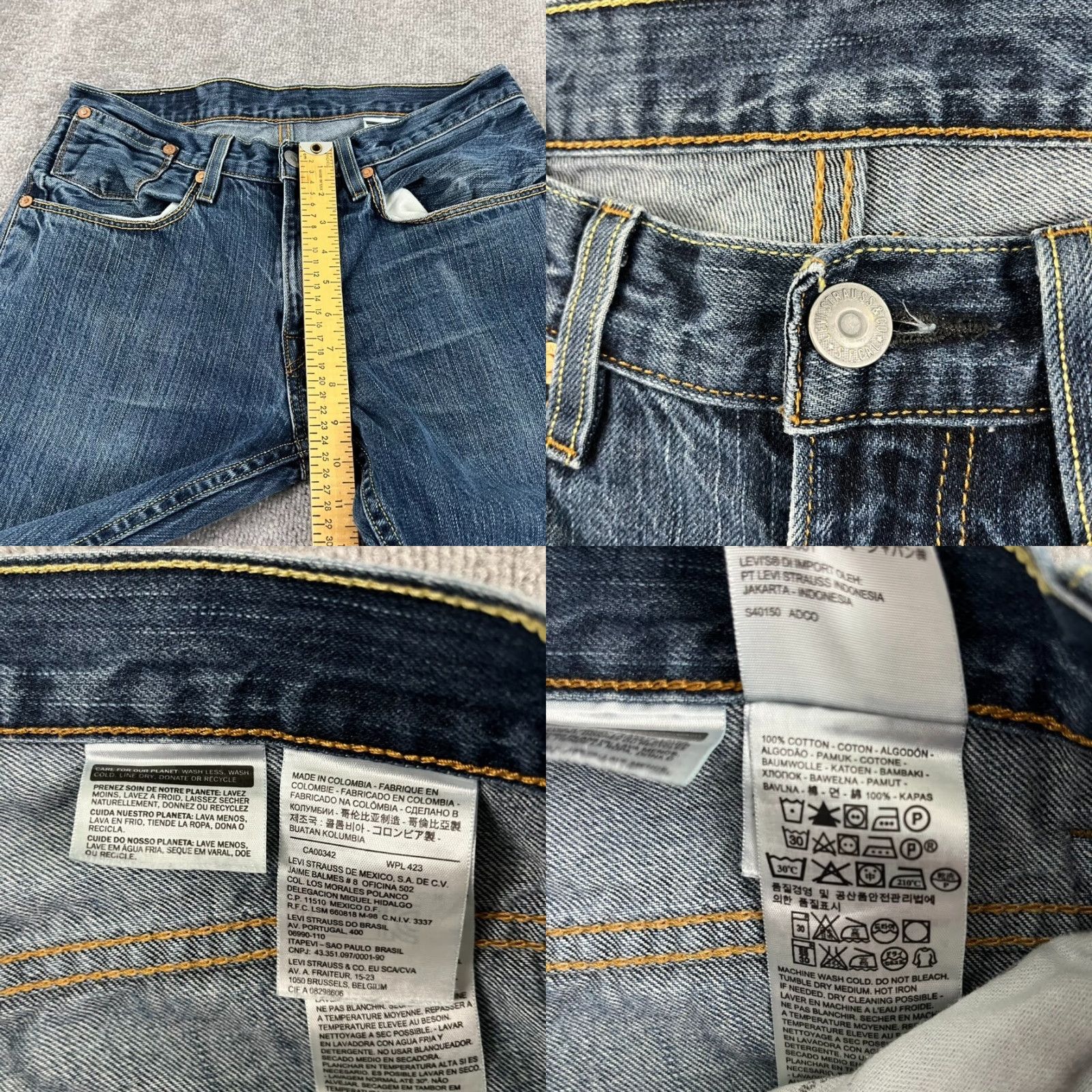 Levi's VINTAGE Levis 514 Jeans Mens 32x32 Blue Denim Mid Rise Classic Straight 5-Pocket Mens Jeans Size US 32 / EU 48 - 8 Thumbnail