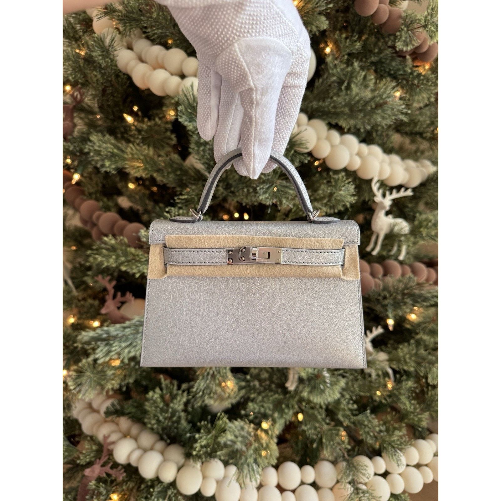 Hermes Mini Kelly 20 Sellier Argent Chevre Chamkilight Palladium Size ONE SIZE - 4 Thumbnail