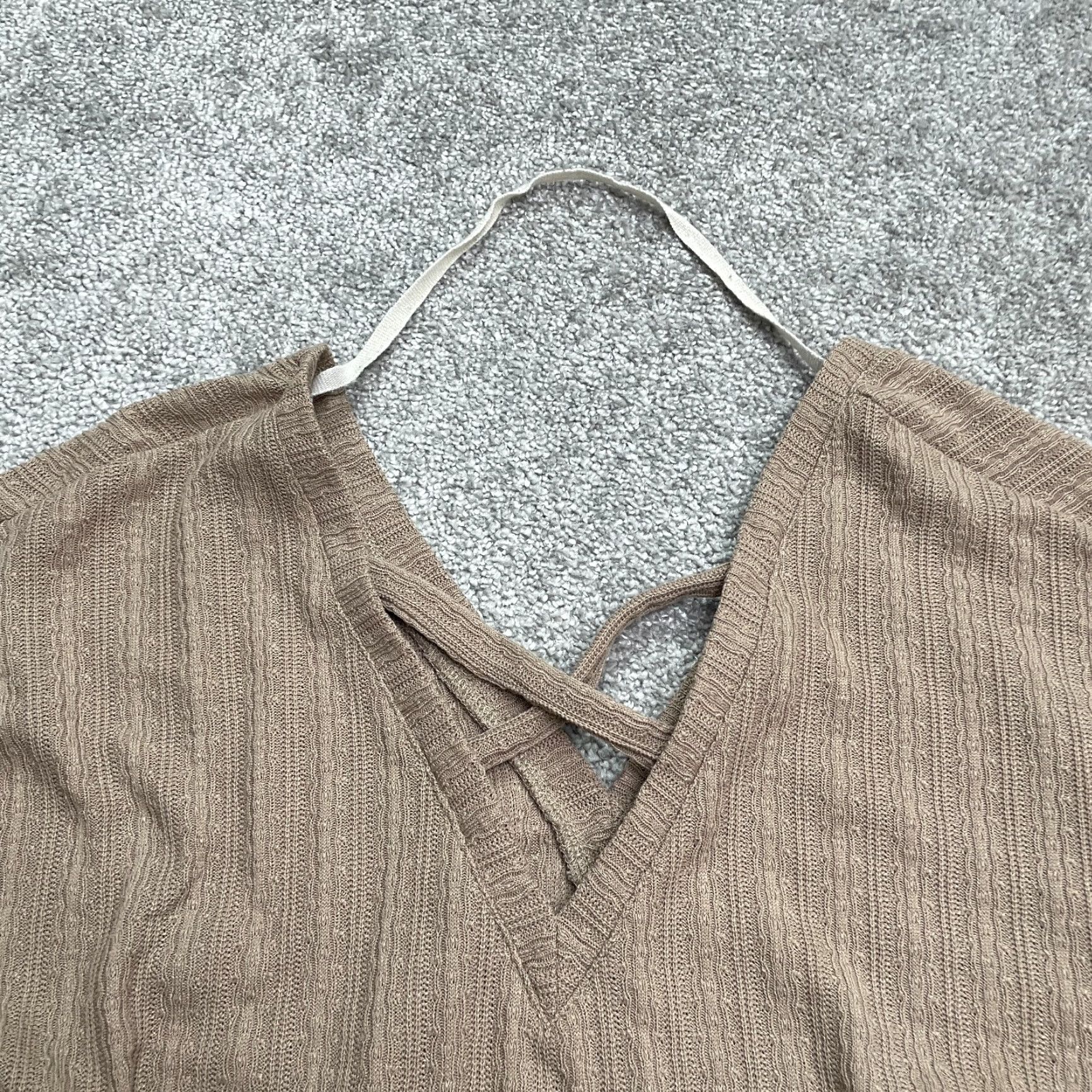 Vintage Loverich Pullover Sweater Womens S Brown V-Neck Knitted Long Sleeve Casual Knit Solid Regular Size S / US 4 / IT 40 - 4 Thumbnail