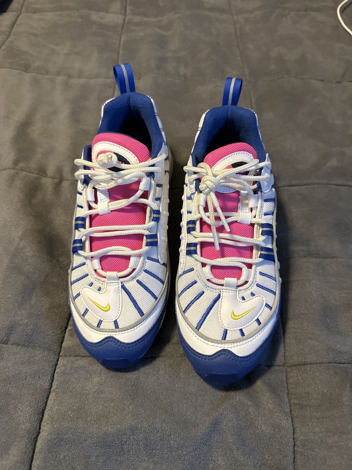 Nike Air Max 98 White Indigo Size US 7 / EU 40 - 3 Thumbnail