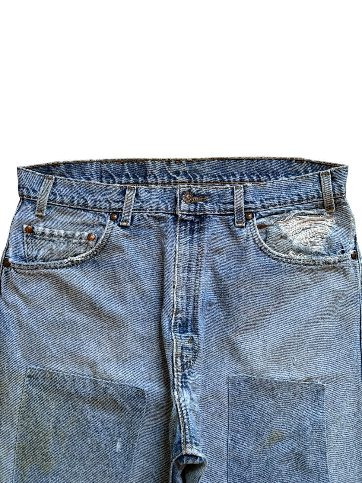 Levi's Vintage 90s Levis 540 Orange Tab Mud Wash Patched Baggy Jean Size US 35 - 4 Thumbnail