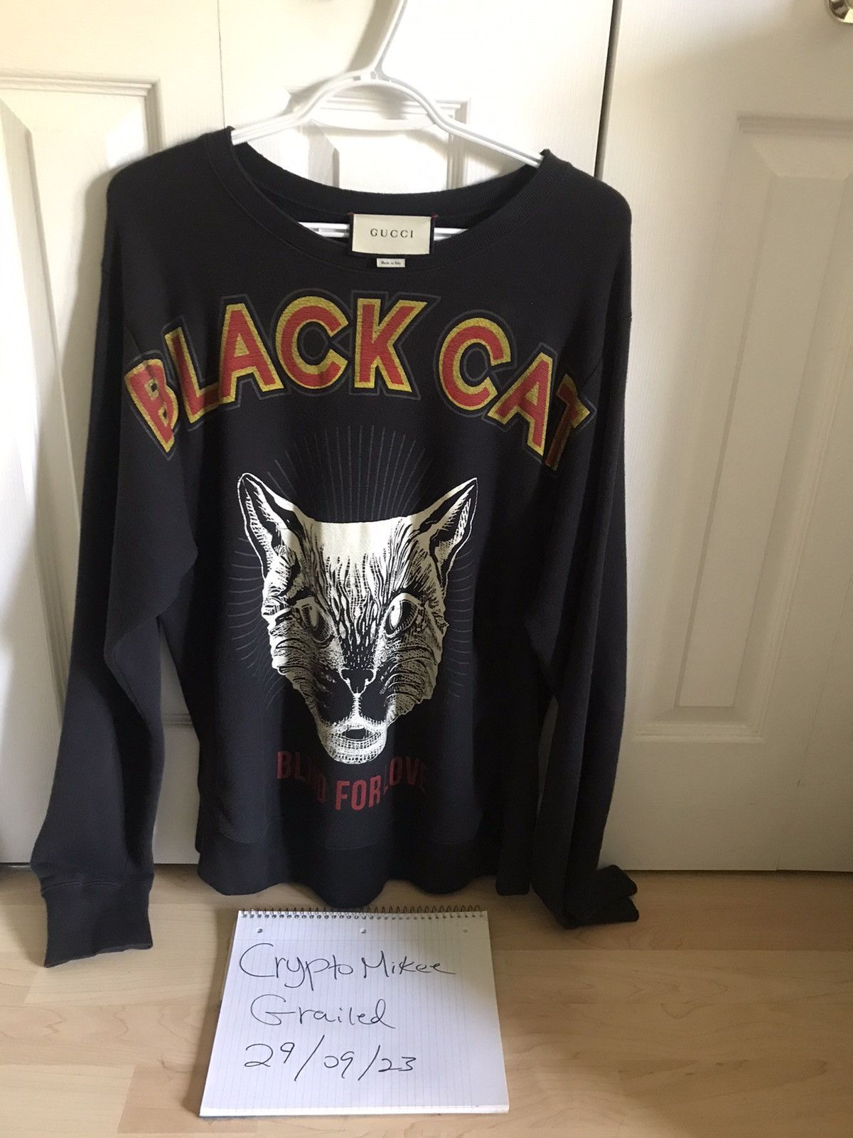 Gucci black hotsell cat sweatshirt