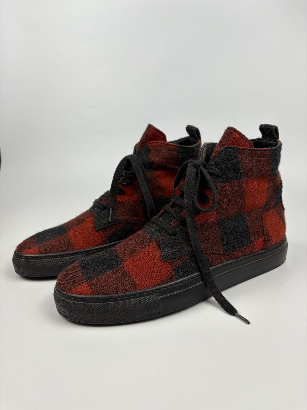 Ann Demeulemeester AD - Ann Demeulemeester Flannel Wool Hi Top Sneakers Size US 7 / EU 40 - 4 Thumbnail