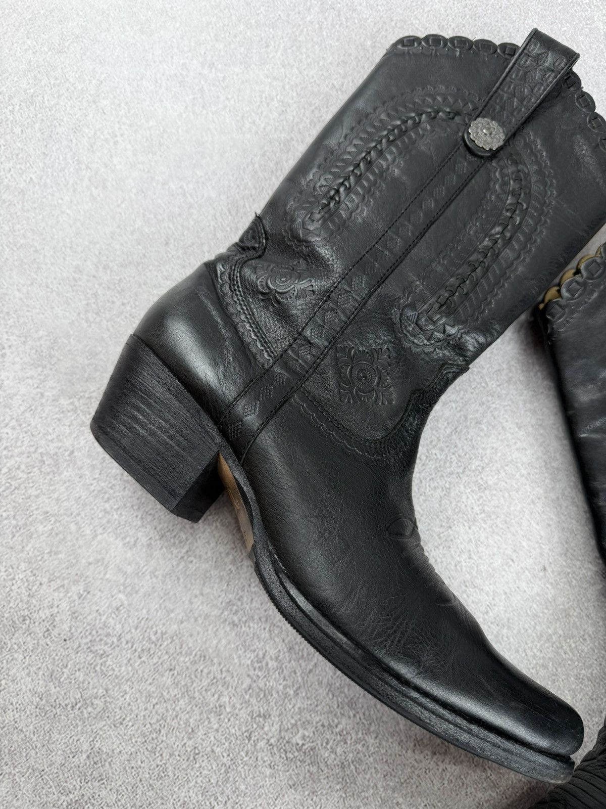 ASH Ash Black Leather Cowboy Western Boots Size 37 Size US 7 / IT 37 - 3 Thumbnail