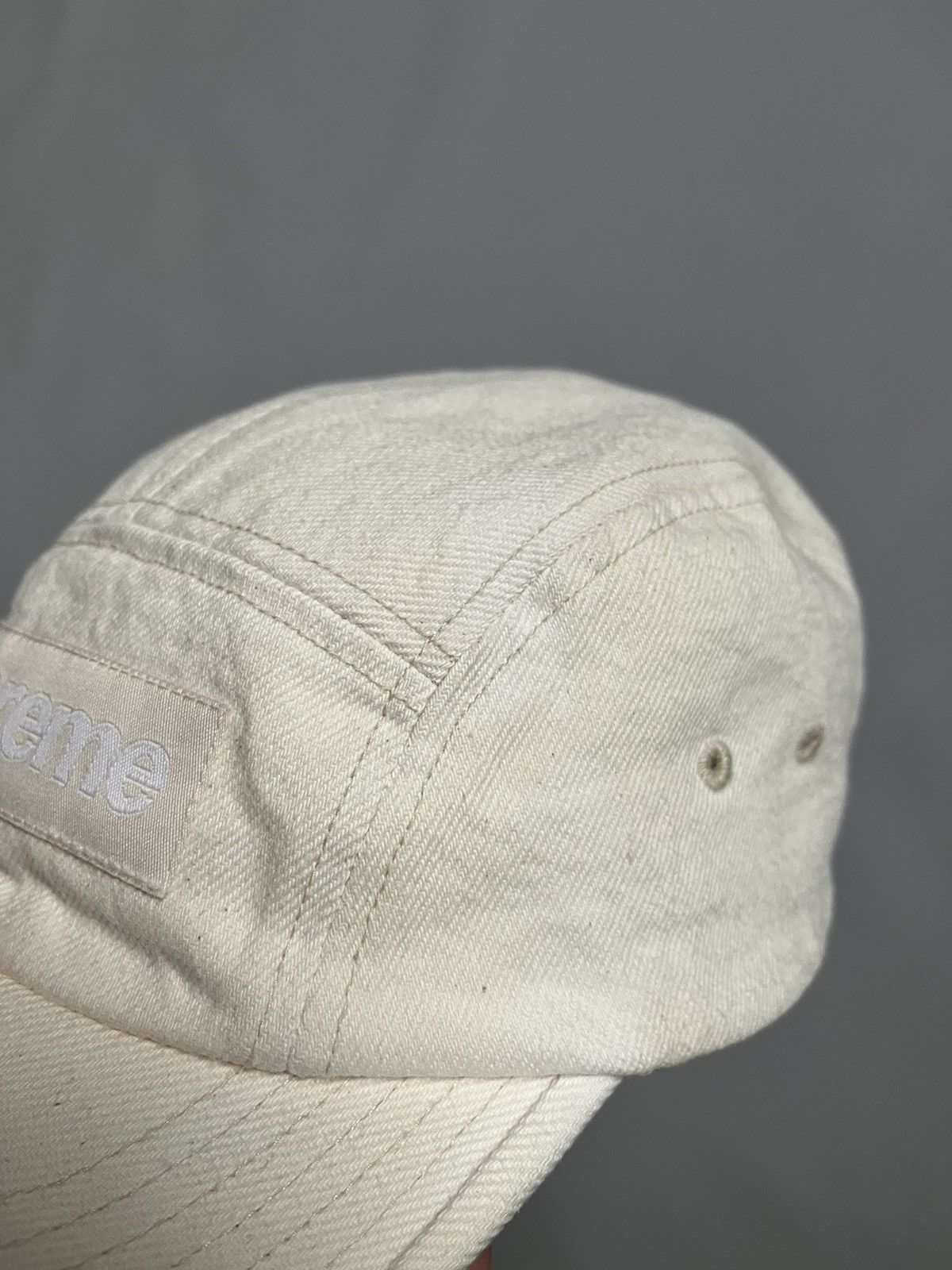 Supreme SUPREME White Canvas 5 Panel Cotton Cap Hat Size ONE SIZE - 7 Thumbnail