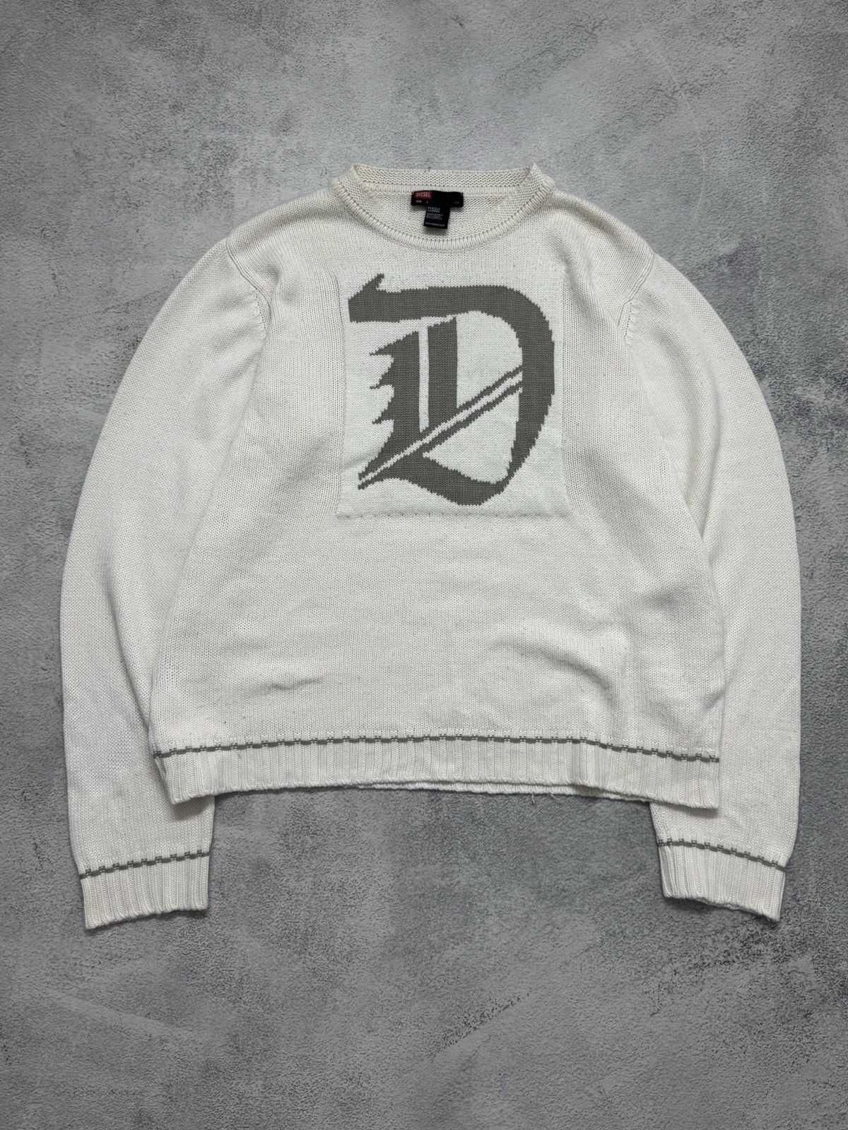 Diesel Vintage Y2k Diesel Center Logo Knited Sweater Size US L / EU 52-54 / 3 - 4 Thumbnail