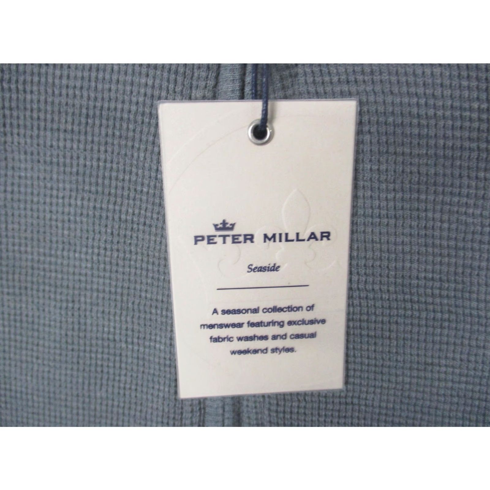 Peter Millar Peter Millar Seaside Sweater Large Gray 1/4 Zip Mock Neck Waffle Knit Mens Size US L / EU 52-54 / 3 - 5 Thumbnail
