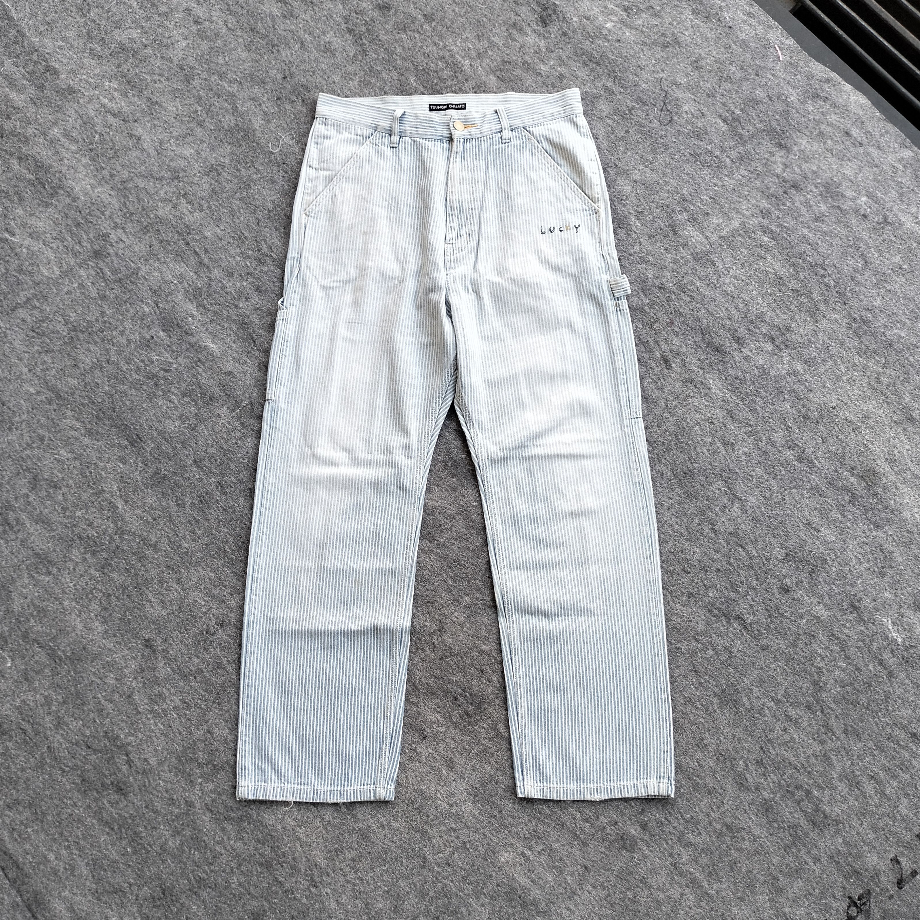 Issey Miyake Tsumori chisato "lucky" carpenter hickory pants Size US 31 - 1 Thumbnail