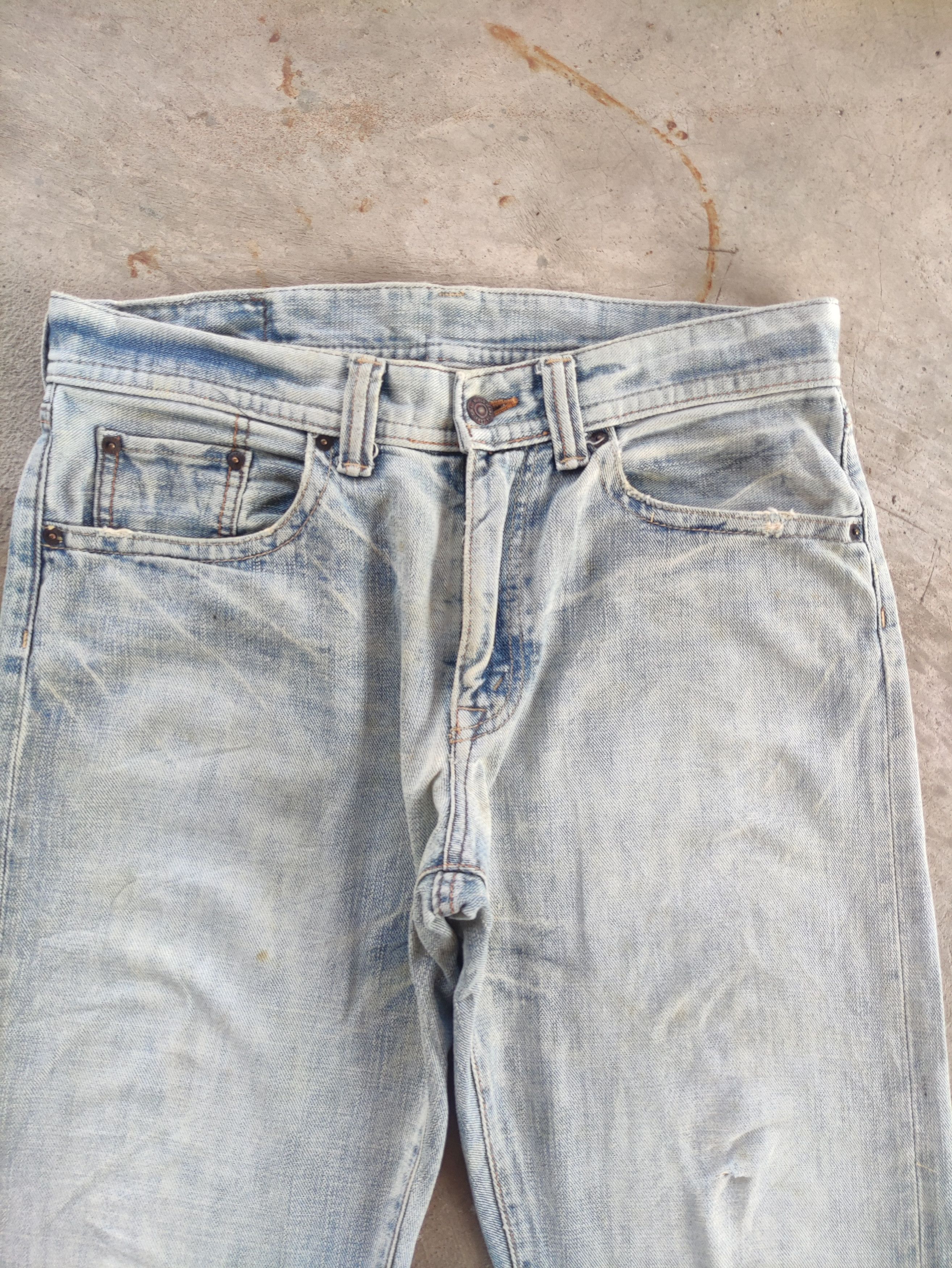 Japanese Brand Vintage Japanese Baggy Jean Distressed Faded Denim Size US 35 - 3 Thumbnail