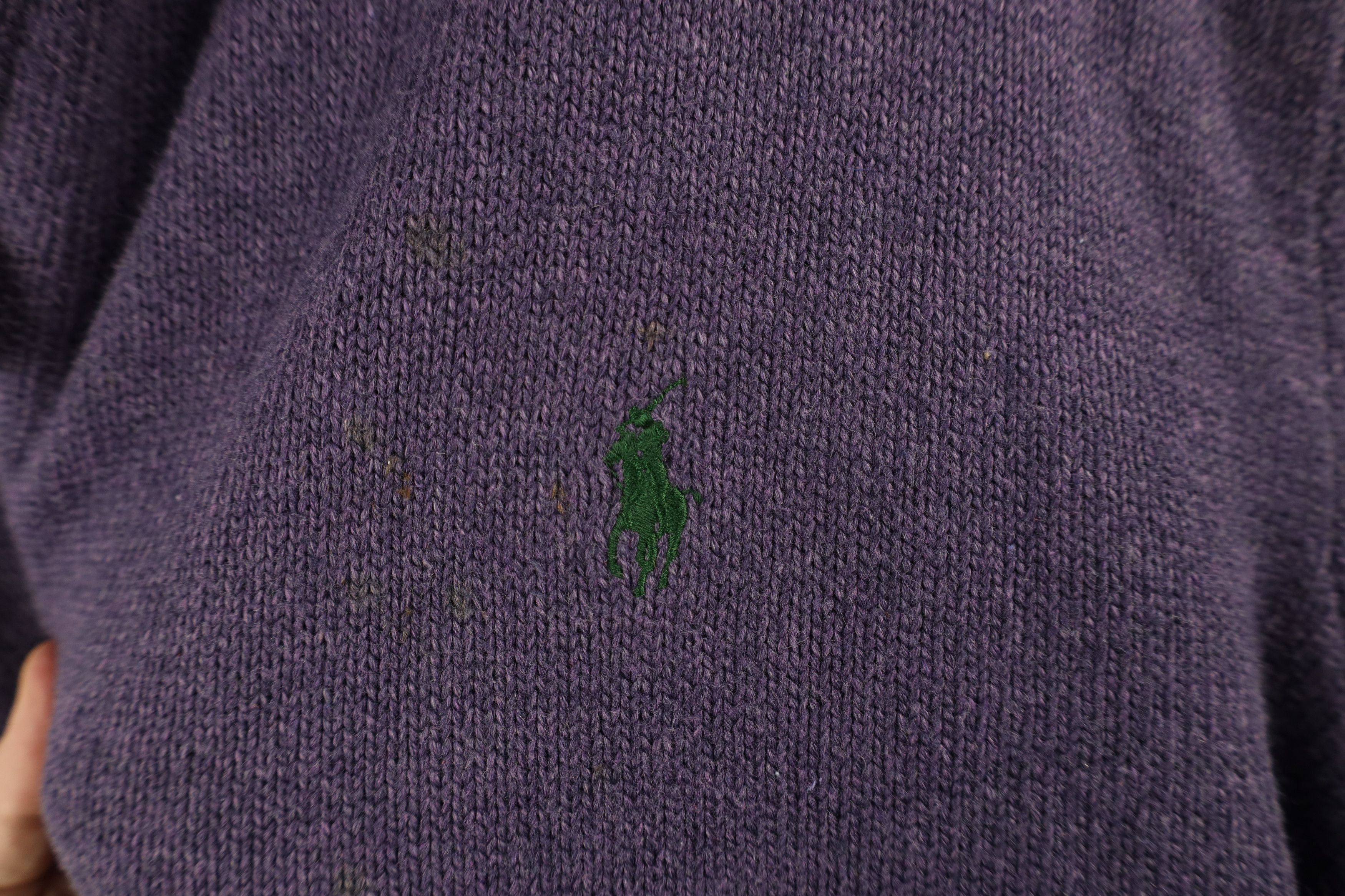 Ralph Lauren × Vintage Vintage 90s Ralph Lauren Half Zip Pullover Sweater Purple Size US XXL / EU 58 / 5 - 4 Thumbnail