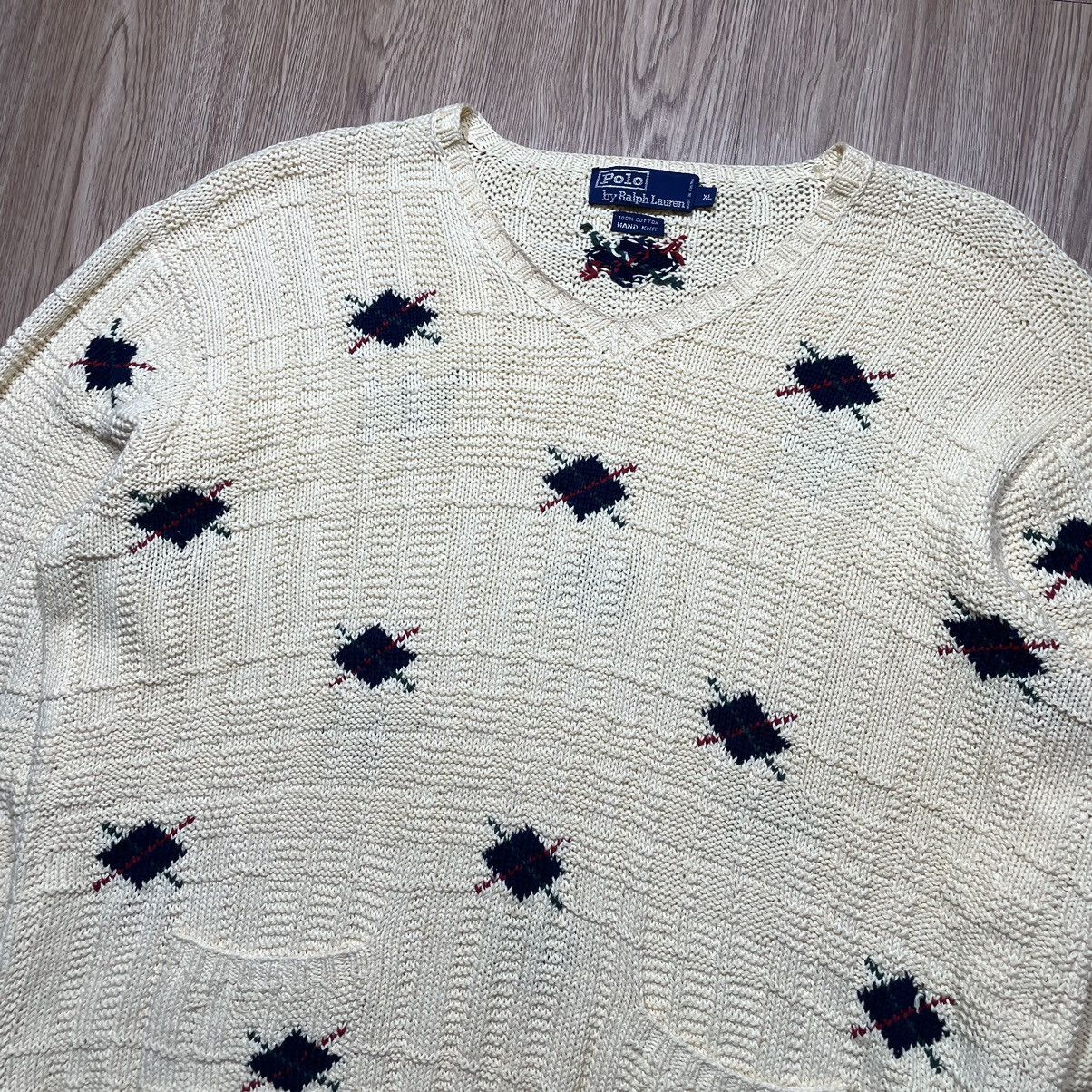Polo Ralph Lauren × Vintage Sweater Polo Vintage Hand Knit Size US XL / EU 56 / 4 - 4 Thumbnail