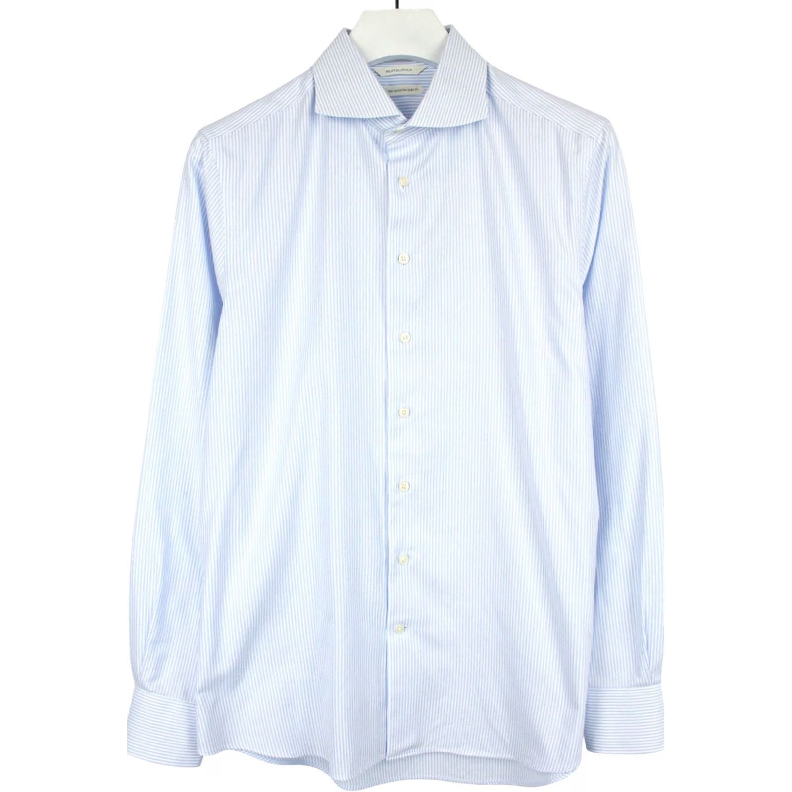 Suitsupply Suitsupply Try On Extra Slim Fit Formal Shirt Men's 42 / 16 1/2 Pinstripe Blue Shirt Slim Fit Dress Shirt Men 42 / 16 1/2 Pinstripe Blue Size 42R - 2 Thumbnail