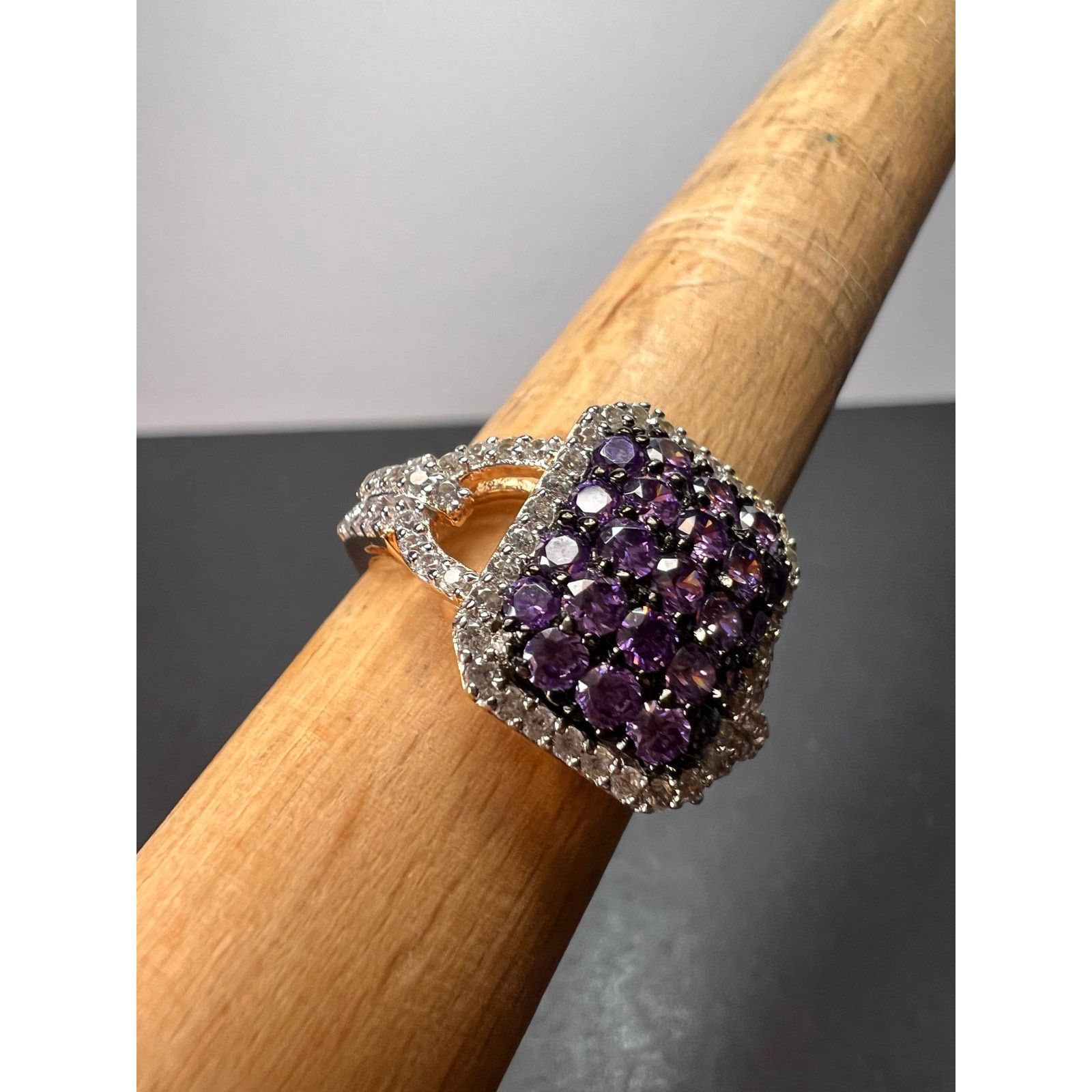 Other Purple and white CZ rose gold over 925 ring size 9 Size ONE SIZE - 5 Thumbnail