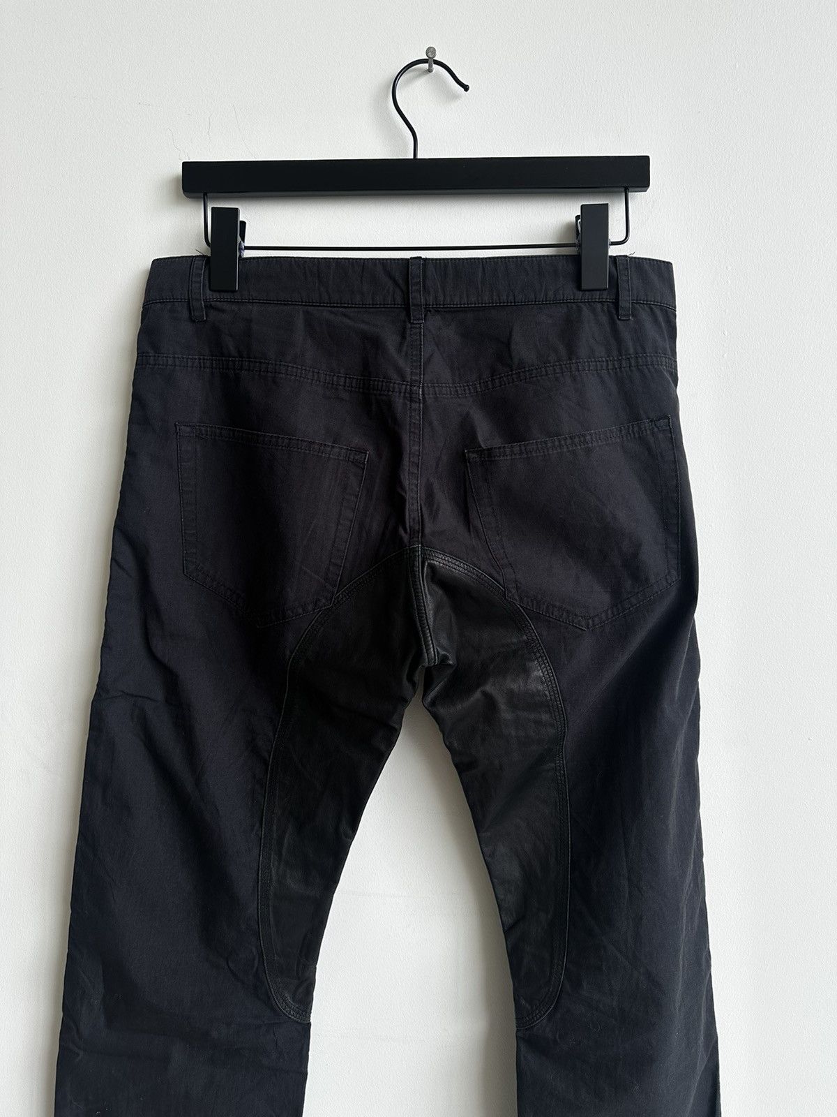 Rick Owens Black Leather Insert Panel Pants Size US 30 / EU 46 - 3 Thumbnail