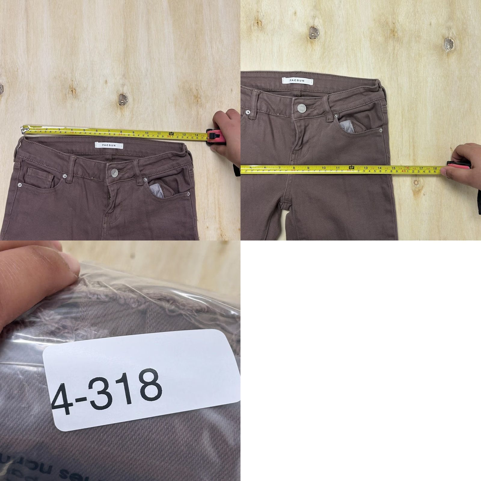 Pacsun PacSun Womens Slim Flare Jeans 23 Medium Wash Brown Distressed Fringe Denim Size 40" / US 18 - 9 Thumbnail