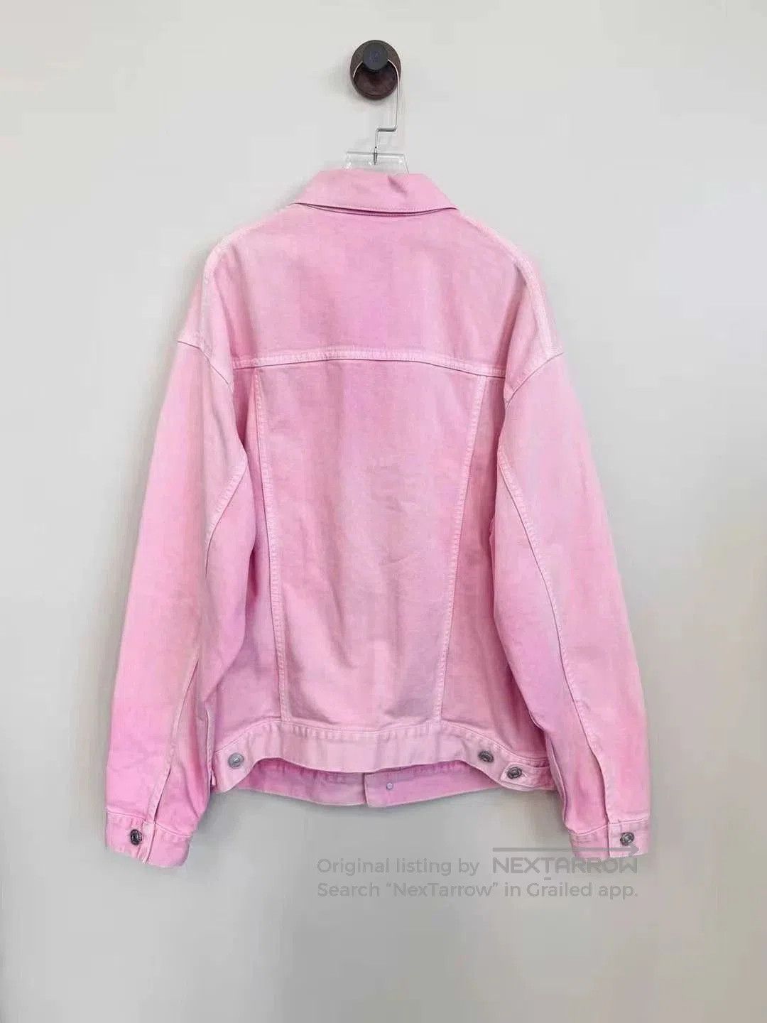 Balenciaga Balenciaga Pink Logo Denim Jacket. Size US XS / EU 42 / 0 - 2 Thumbnail