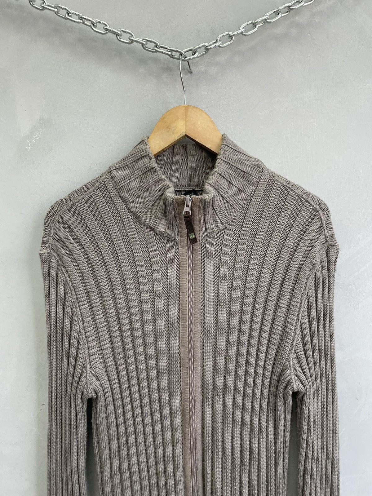 Armani Emporio Armani full zip y2k ripped sweater 90s Size US M / EU 48-50 / 2 - 2 Thumbnail