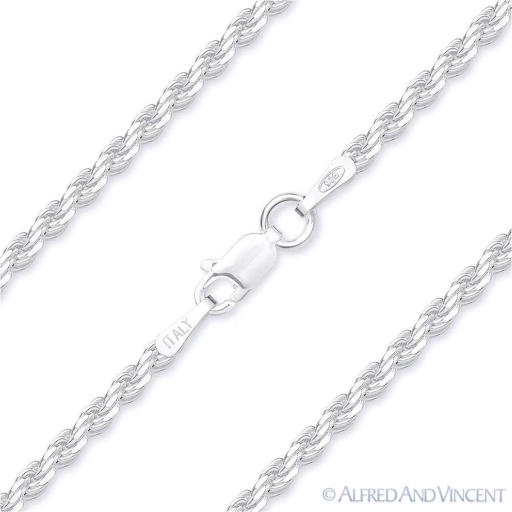 Other 1.8mm Twist-Rope Diamond-Cut Link Italian Chain Bracelet 10" Size ONE SIZE - 1 Thumbnail