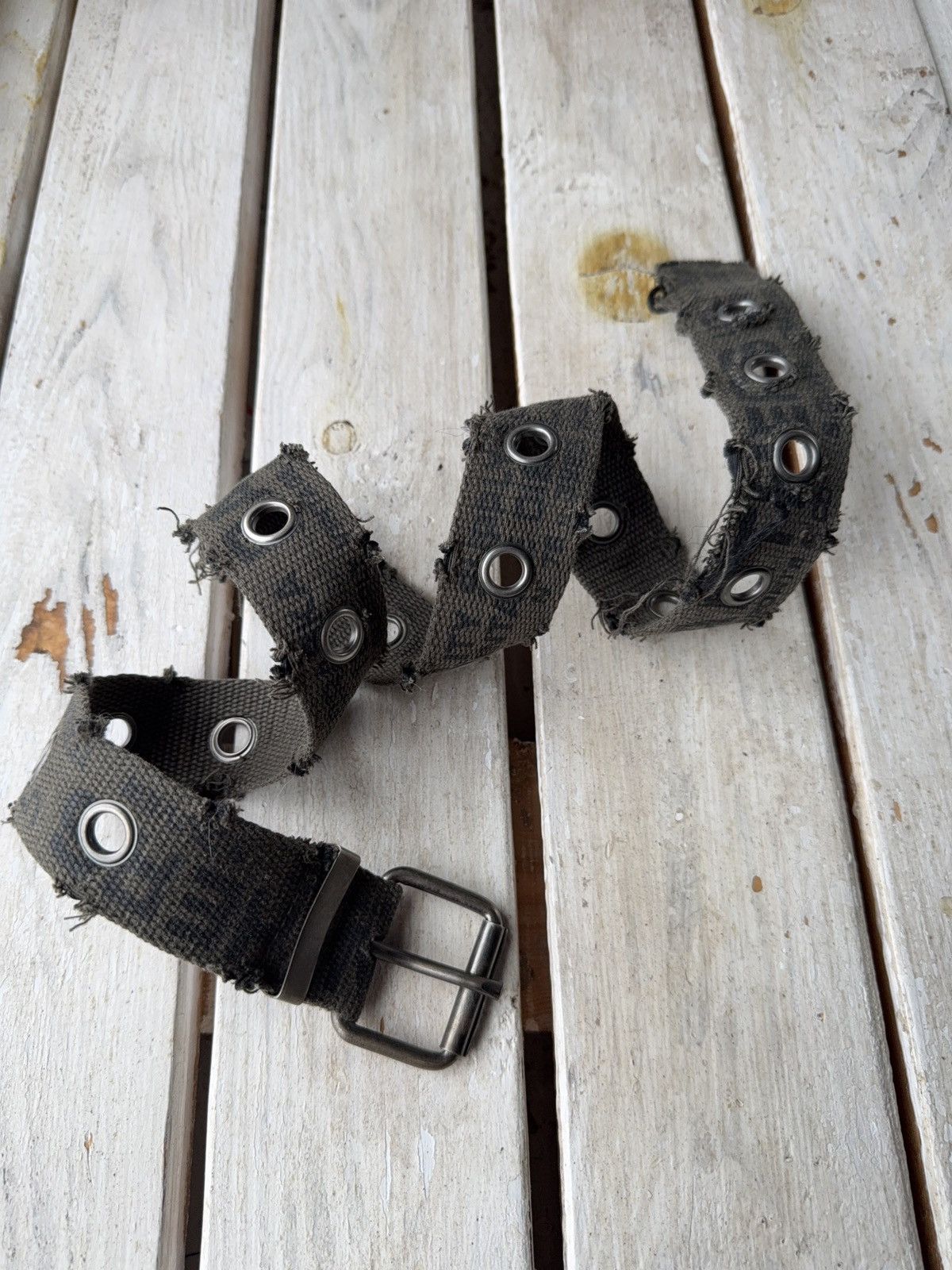 Japanese Brand Vintage Y2K 00s Punk Grunge Grommet Cotton Belt Distressed Size ONE SIZE - 1 Thumbnail