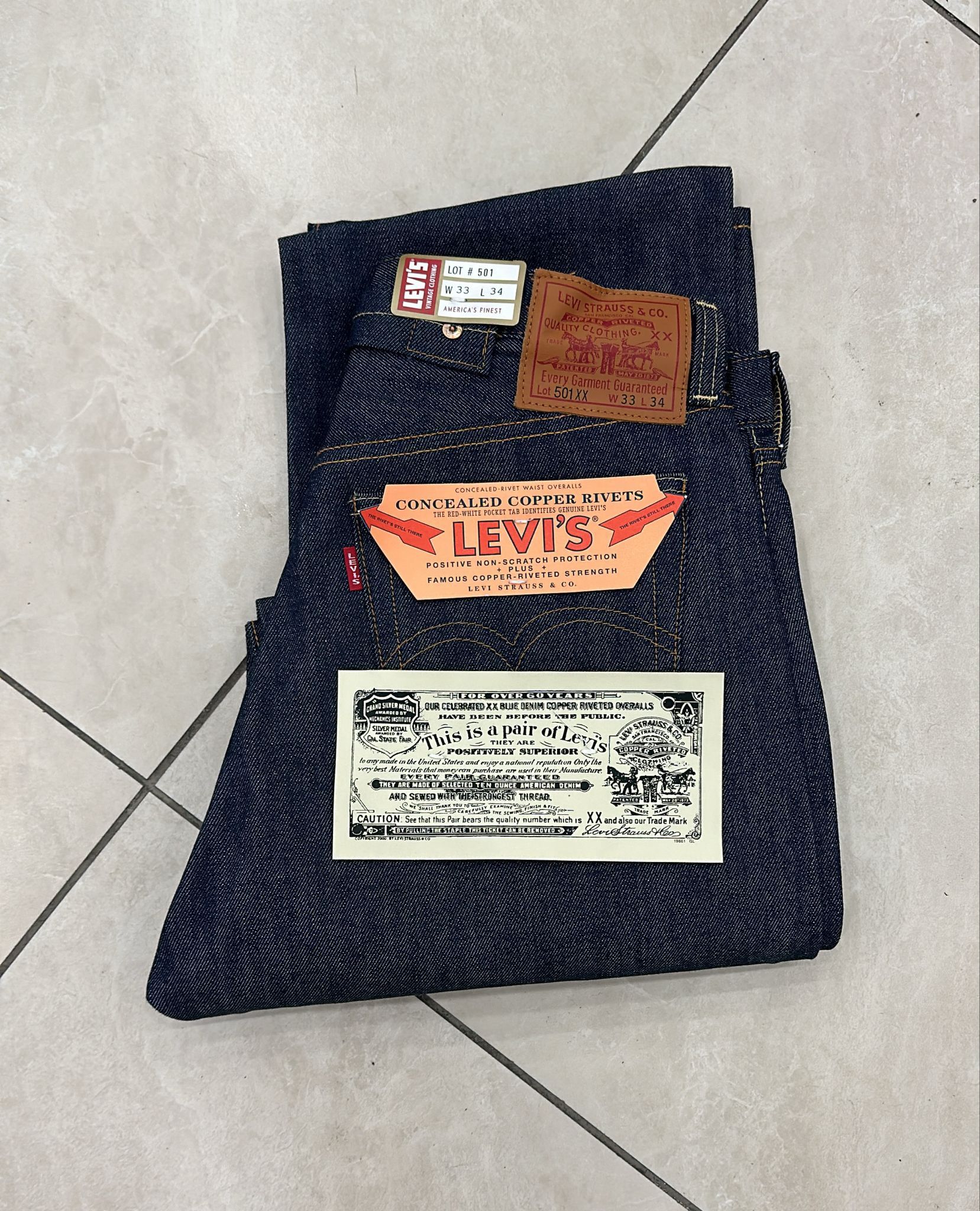 Levi's Vintage Clothing LVC Levi's Vintage Clothing 1937 501XX BigE Selvedge Jeans Size US 33 - 1 Thumbnail