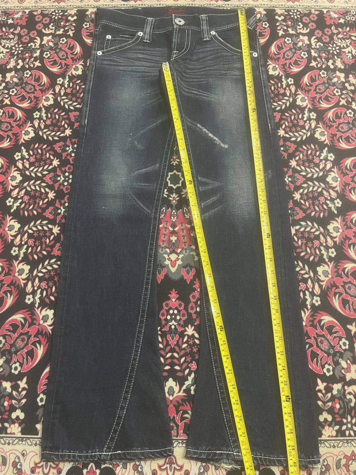 Japanese Brand Japanese Brand Rodeo Crowns Dark Whisker Washed Flare Jeans Size 27" / US 4 / IT 40 - 10 Thumbnail