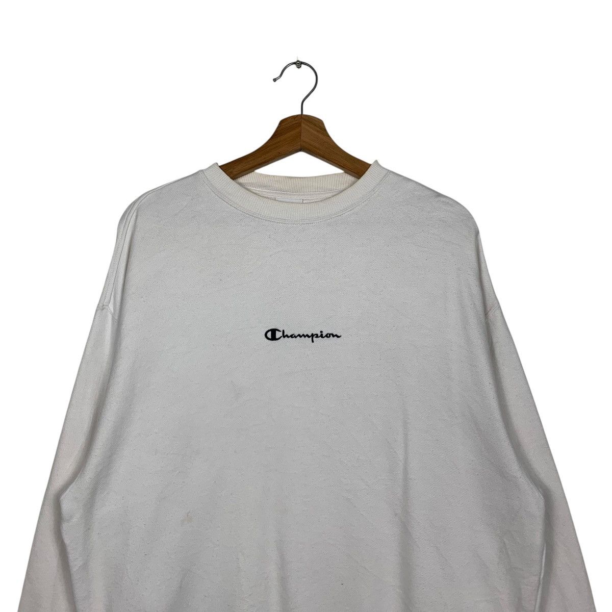 Champion CHAMPION Embroidery Center Logo White Sweatshirt #1579-C71 Size US M / EU 48-50 / 2 - 2 Thumbnail