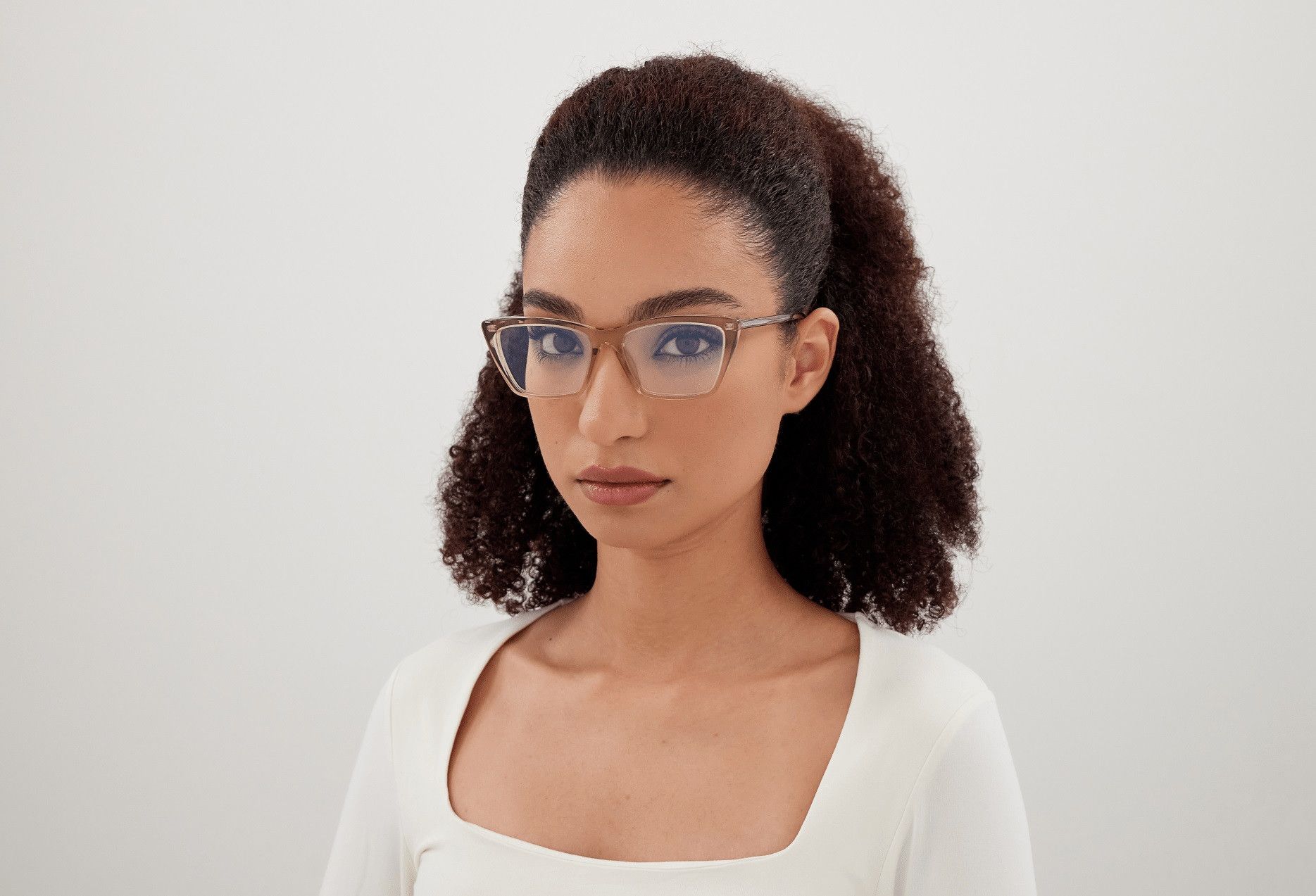 Saint Laurent Paris Saint Laurent Women Eyeglasses Beige SL737 MICA THIN OPT 004 Size ONE SIZE - 6 Thumbnail