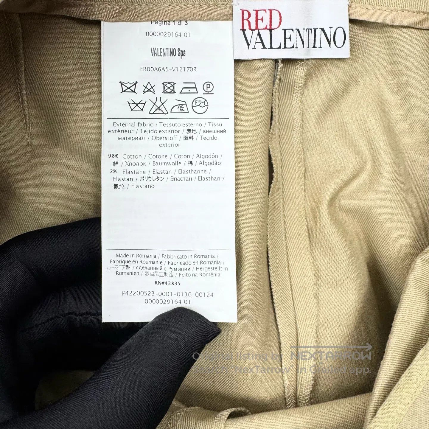 Valentino Valentino Khaki Bow Tie Side Zipper Hot Pants| Size 41" - 3 Thumbnail
