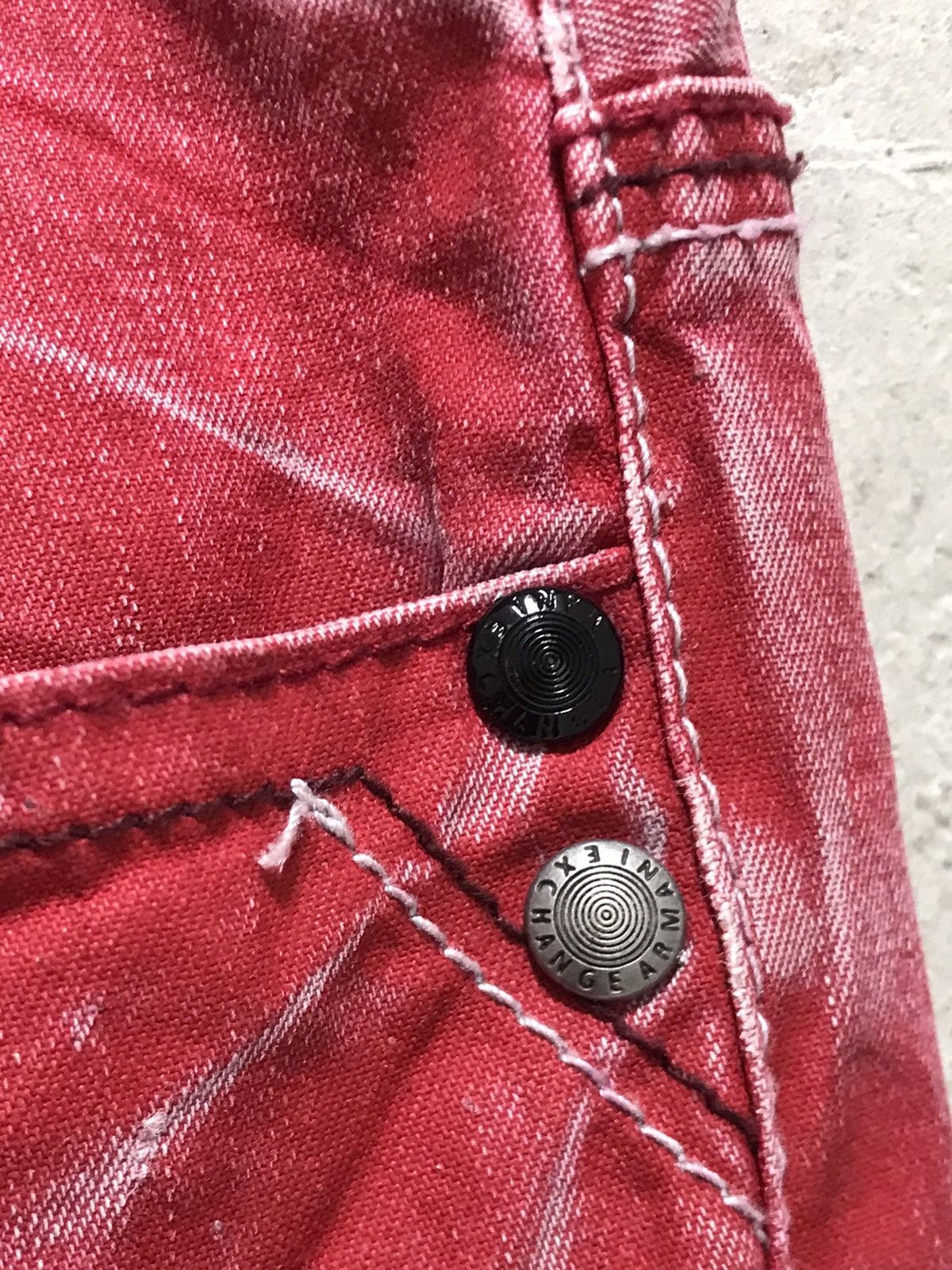 Armani Exchange Armani Exchange AX Rubra Red Distressed Denim Jeans Size US 33 - 6 Thumbnail