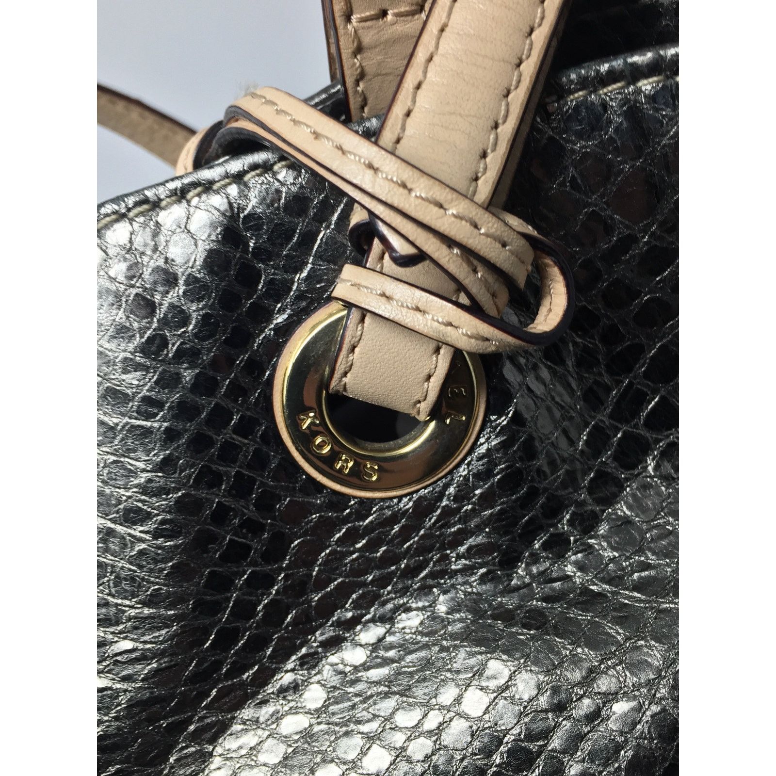 Michael Kors Michael Kors Jet Set Gray Leather Python Embossed Tote Bag Size ONE SIZE - 11 Thumbnail