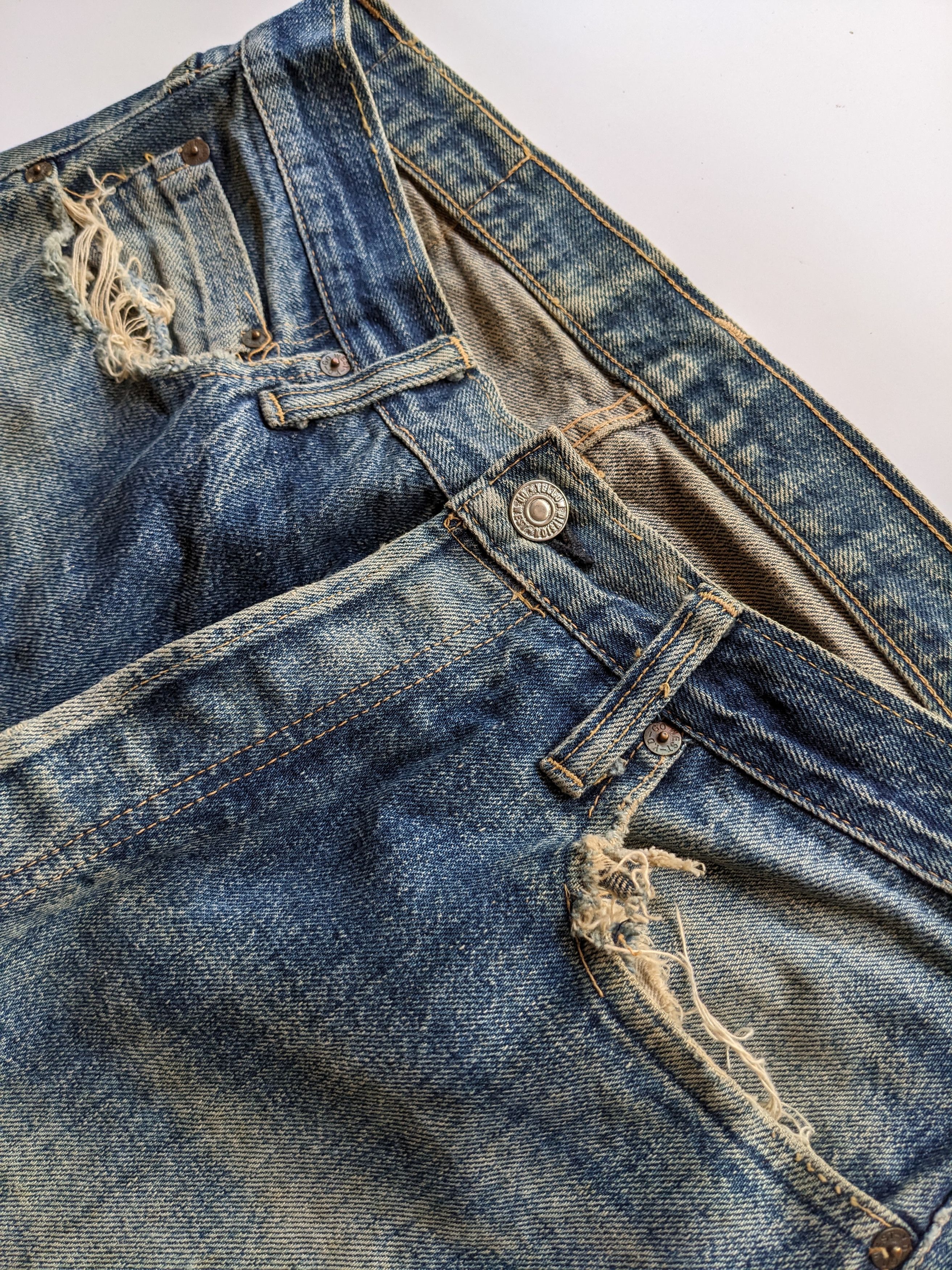 Japanese Brand × Jean Go West mud wash distressed selvedge jeans Size US 30 / EU 46 - 5 Thumbnail