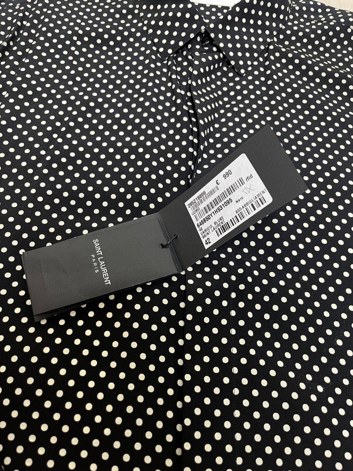 Saint Laurent Paris Polka dot silk shirt Size US L / EU 52-54 / 3 - 8 Thumbnail