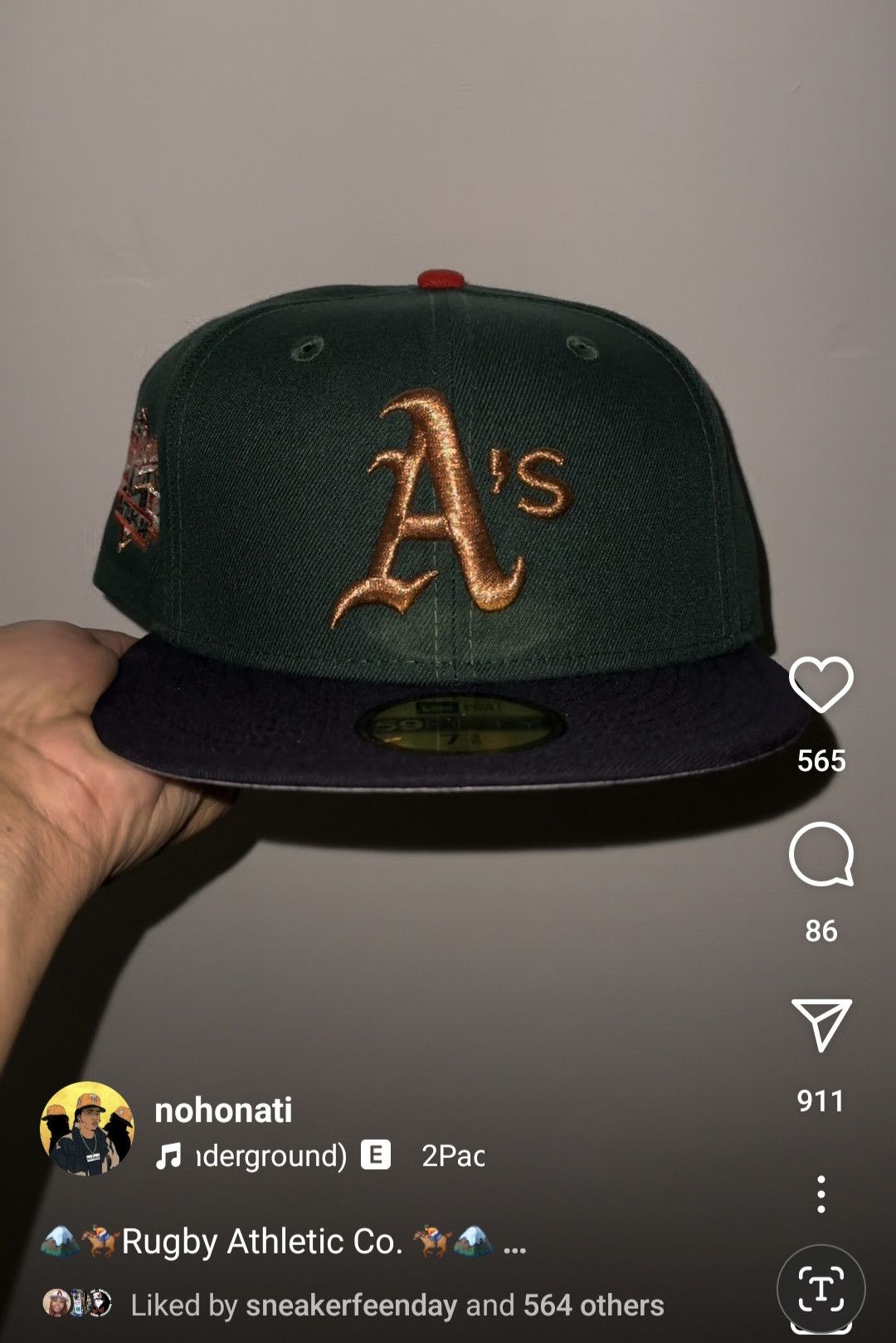 New Era 7 3/4 Oakland Athletics Rushmore Procitey Not Hat Club Size ONE SIZE - 8 Thumbnail