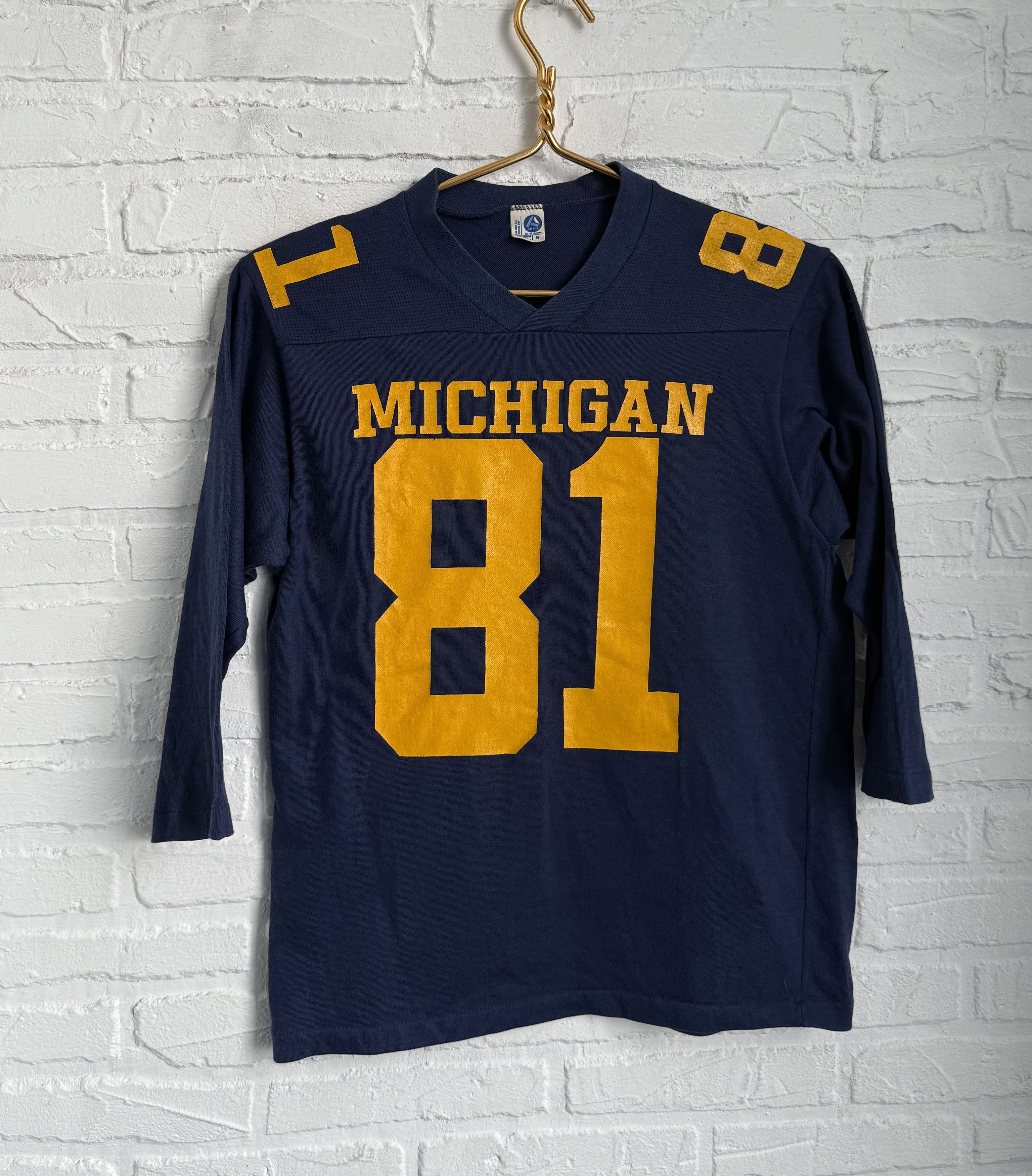 NFL Vintage 70s Artex USA Michigan Wolverines Jersey 81 Size US S / EU 44-46 / 1 - 1 Thumbnail