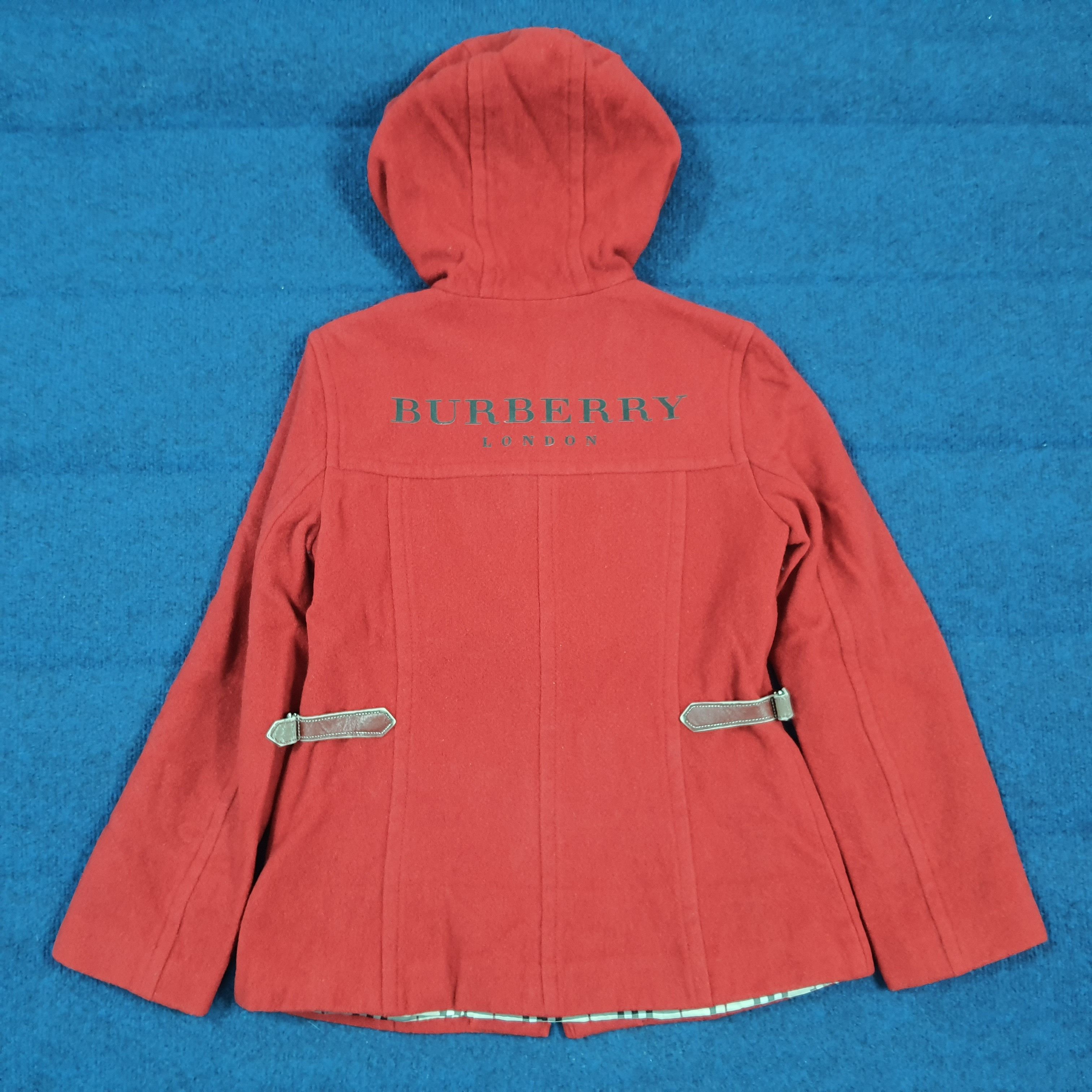 Burberry Burberry London Blue Label Red Wool Hooded Jacket C298N12 Size XS / US 0-2 / IT 36-38 - 1 Thumbnail