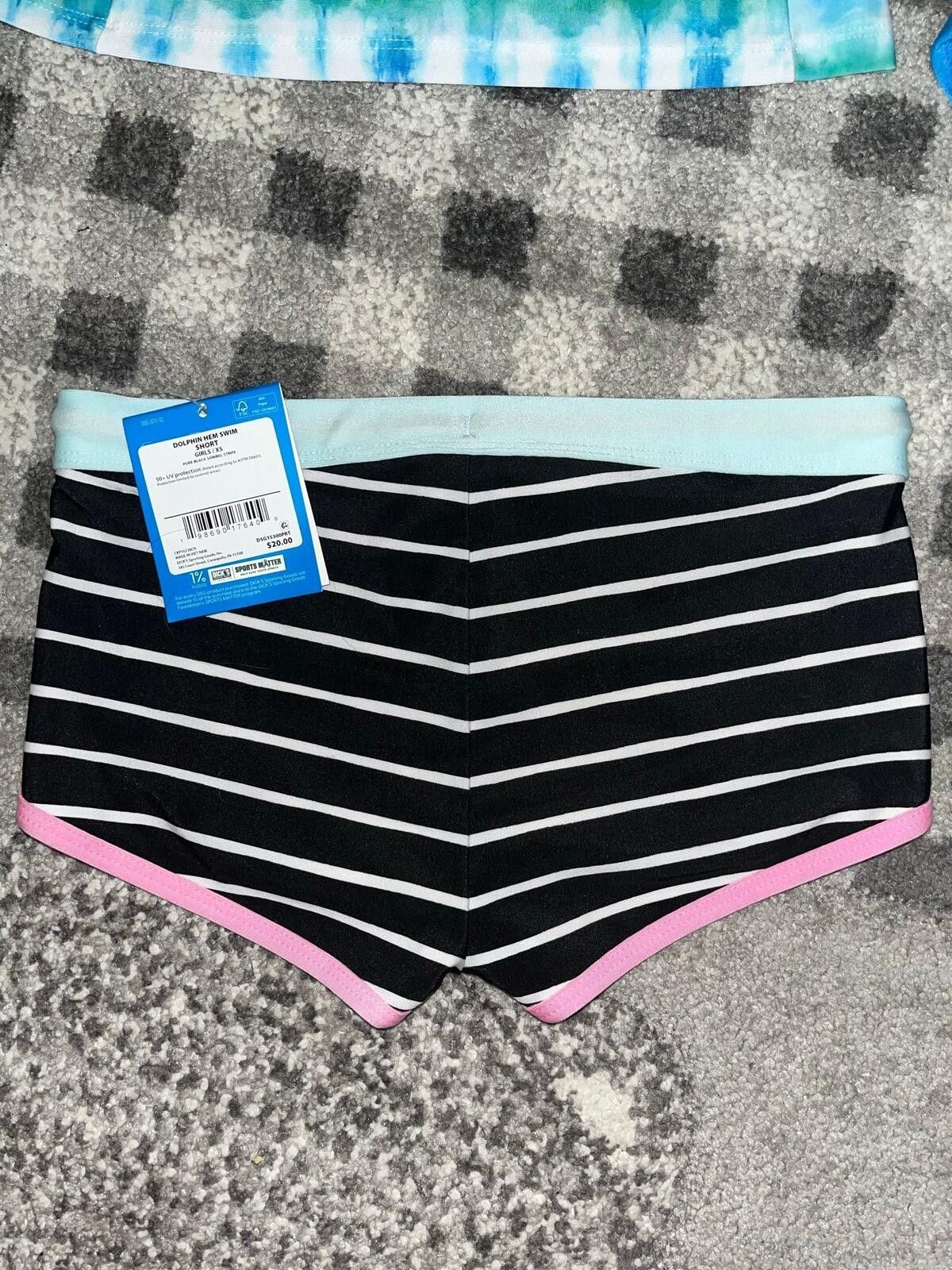 Other DSG Girls XS Swim Shorts Striped Athletic Style NWT Size ONE SIZE - 2 Thumbnail