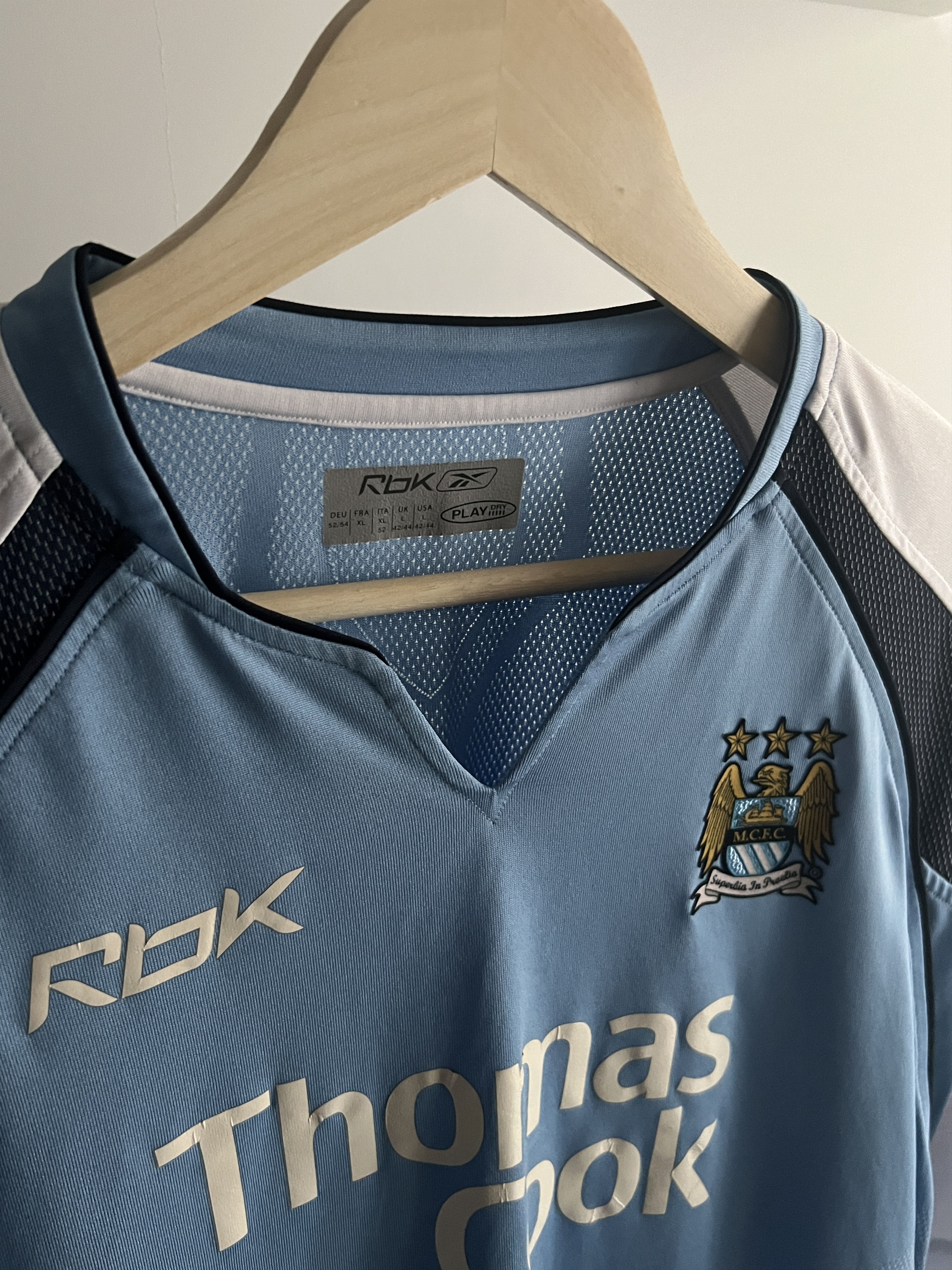 Reebok × Vintage Soccer Jersey Manchester City 00s Champions Vintage Rare Size US L / EU 52-54 / 3 - 3 Thumbnail