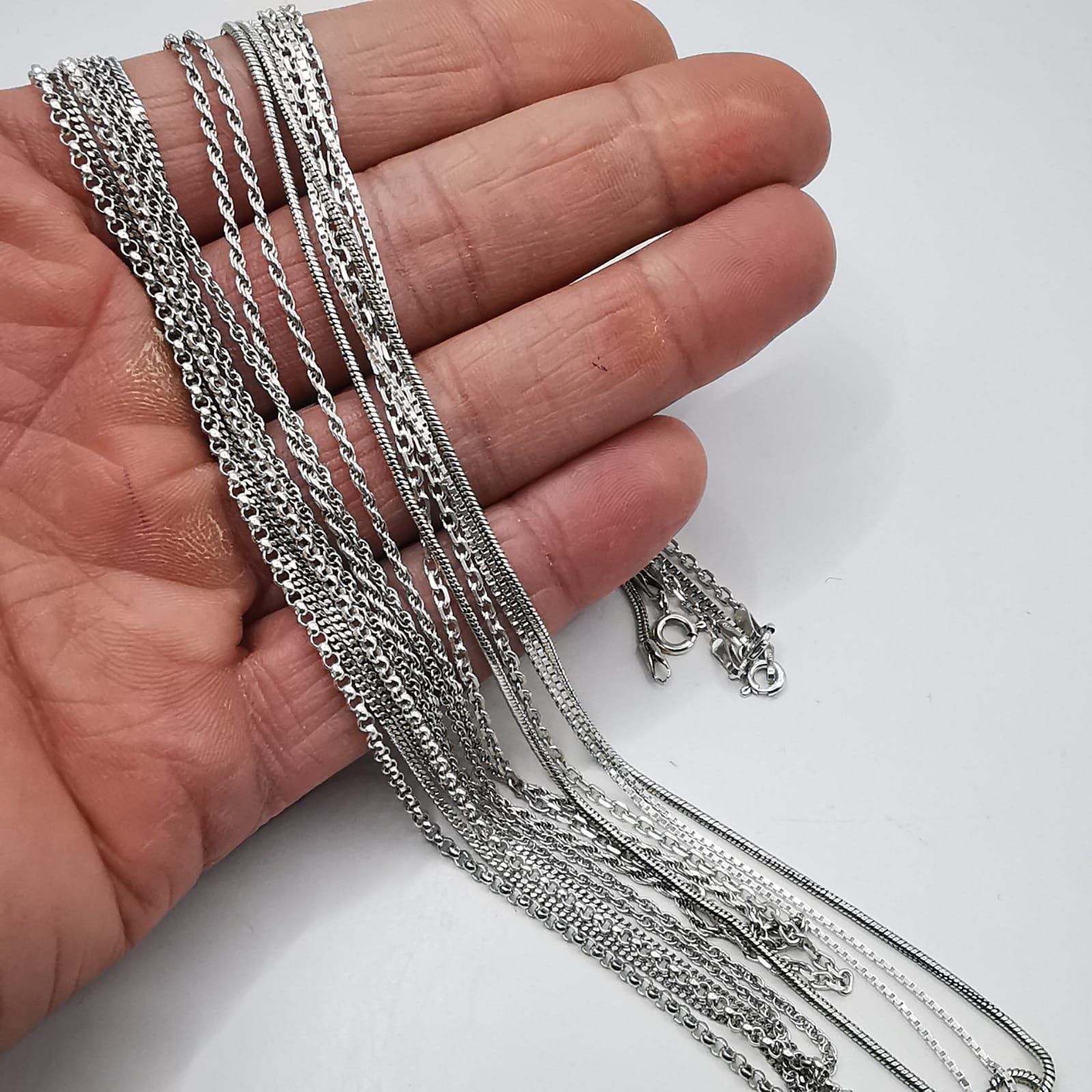 Sterling Silver Vintage 7 Chains Necklece,925 Sterling Silver,Signed, 29,68g Size ONE SIZE - 6 Thumbnail