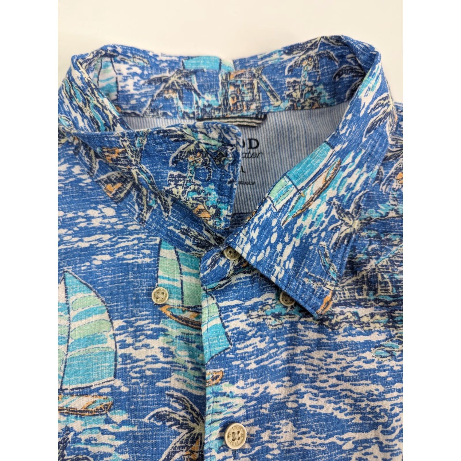 Izod VINTAGE Izod Saltwater Relaxed Dockside Blue Revival Sailboat S/S Shirt Men's 2XL Shirt Size US XXL / EU 58 / 5 - 5 Thumbnail
