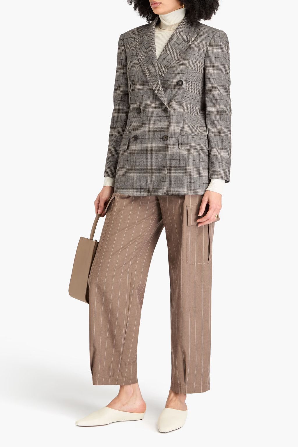Brunello Cucinelli o1y0725 Checked Blazer in Dark Brown Size M / US 6-8 / IT 42-44 - 2 Thumbnail