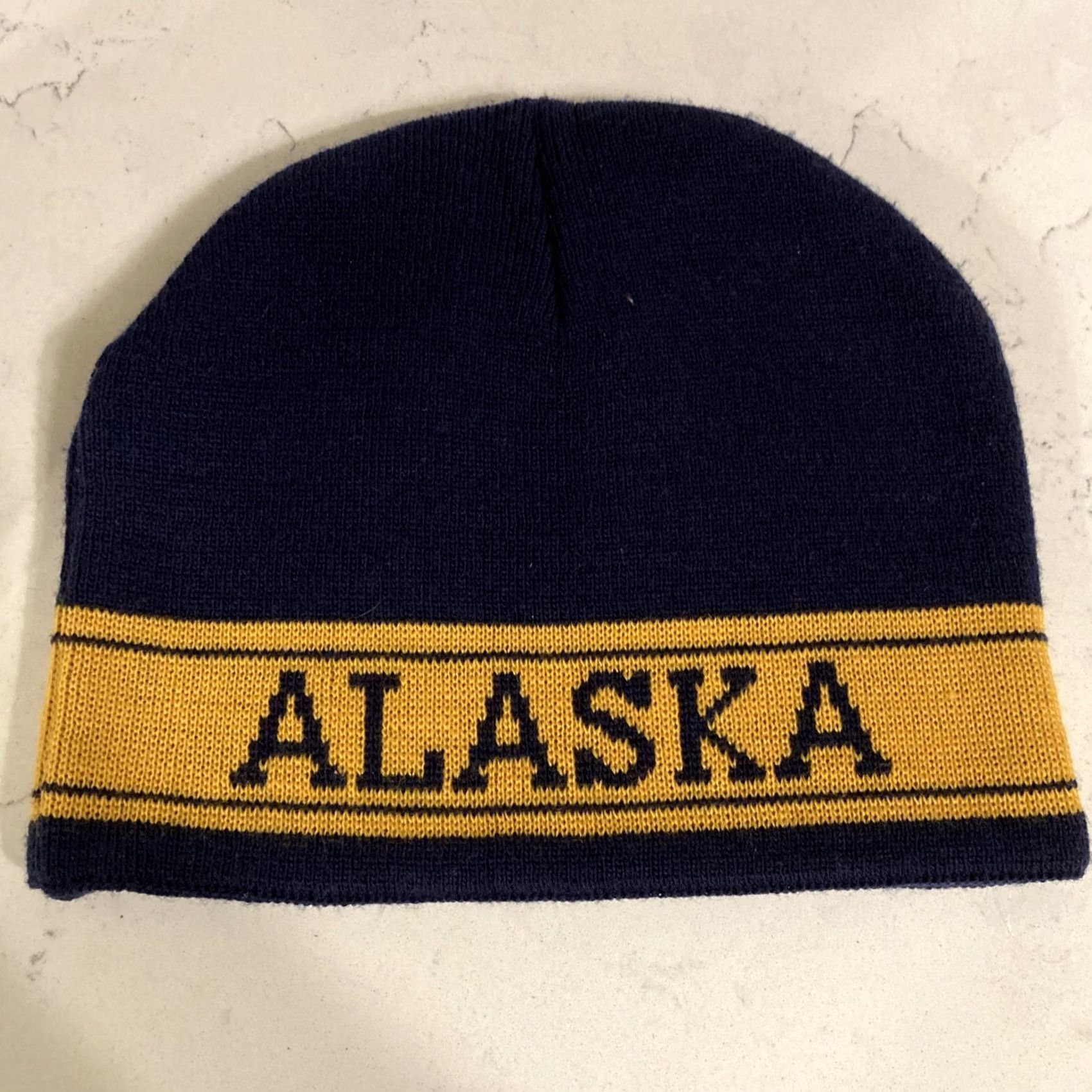 Vintage VINTAGE Arctic Circle Enterprises Beanie Alaska Blue Yellow Beanie Men One Size Blue Size ONE SIZE - 3 Thumbnail