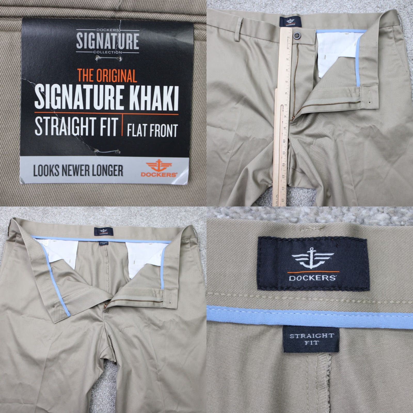 Dockers Dockers Pants Mens 42x30 Beige Signature Khaki Straight Fit Chino Flat Front NWT Size US 42 / EU 58 - 8 Thumbnail