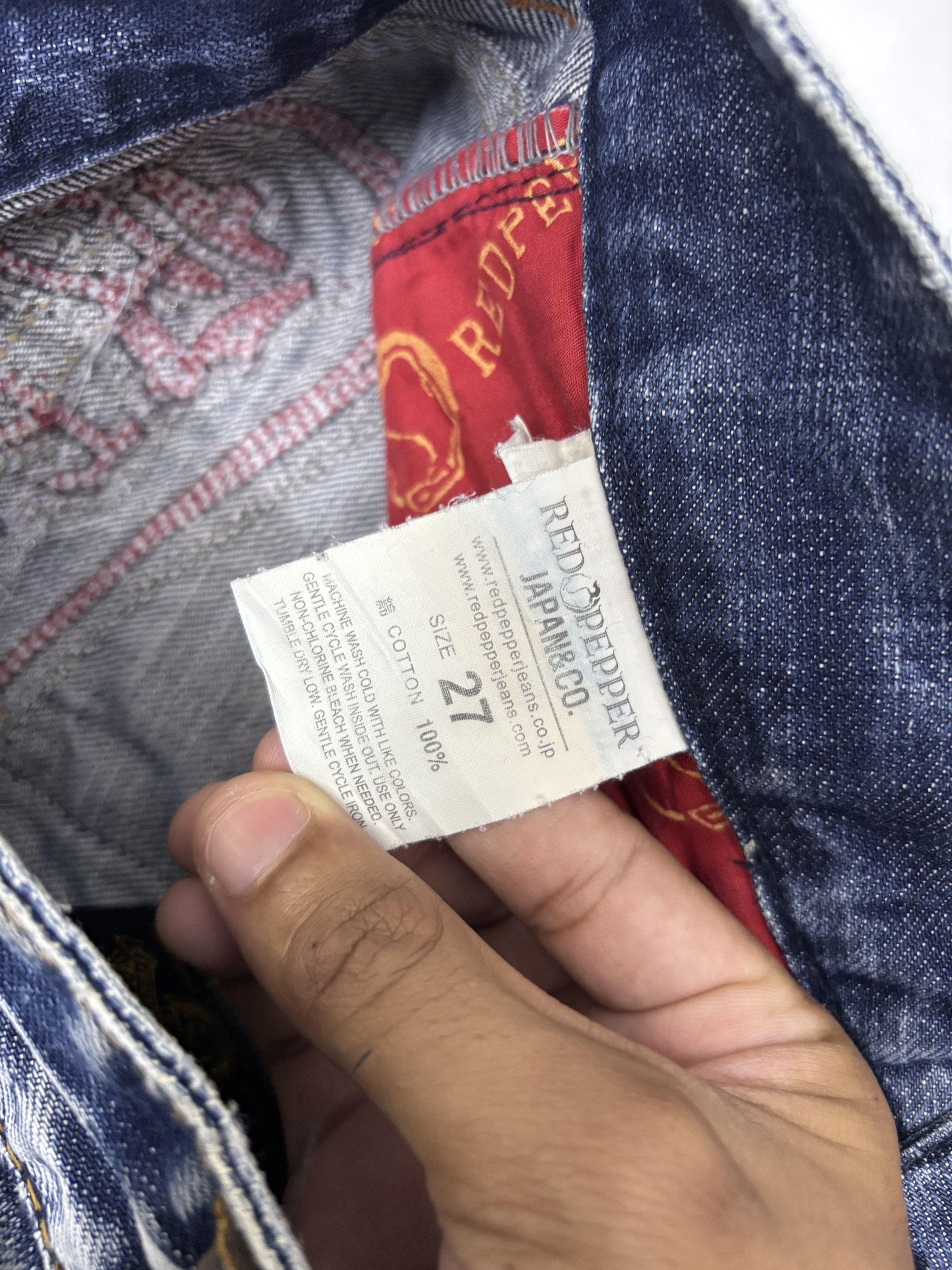 Hysteric Glamour × If Six Was Nine × Le Grande Bleu (L.G.B.) Vintage RED PEPPER Bootcut Flare Distressed Denim Jean Size 29" - 15 Thumbnail